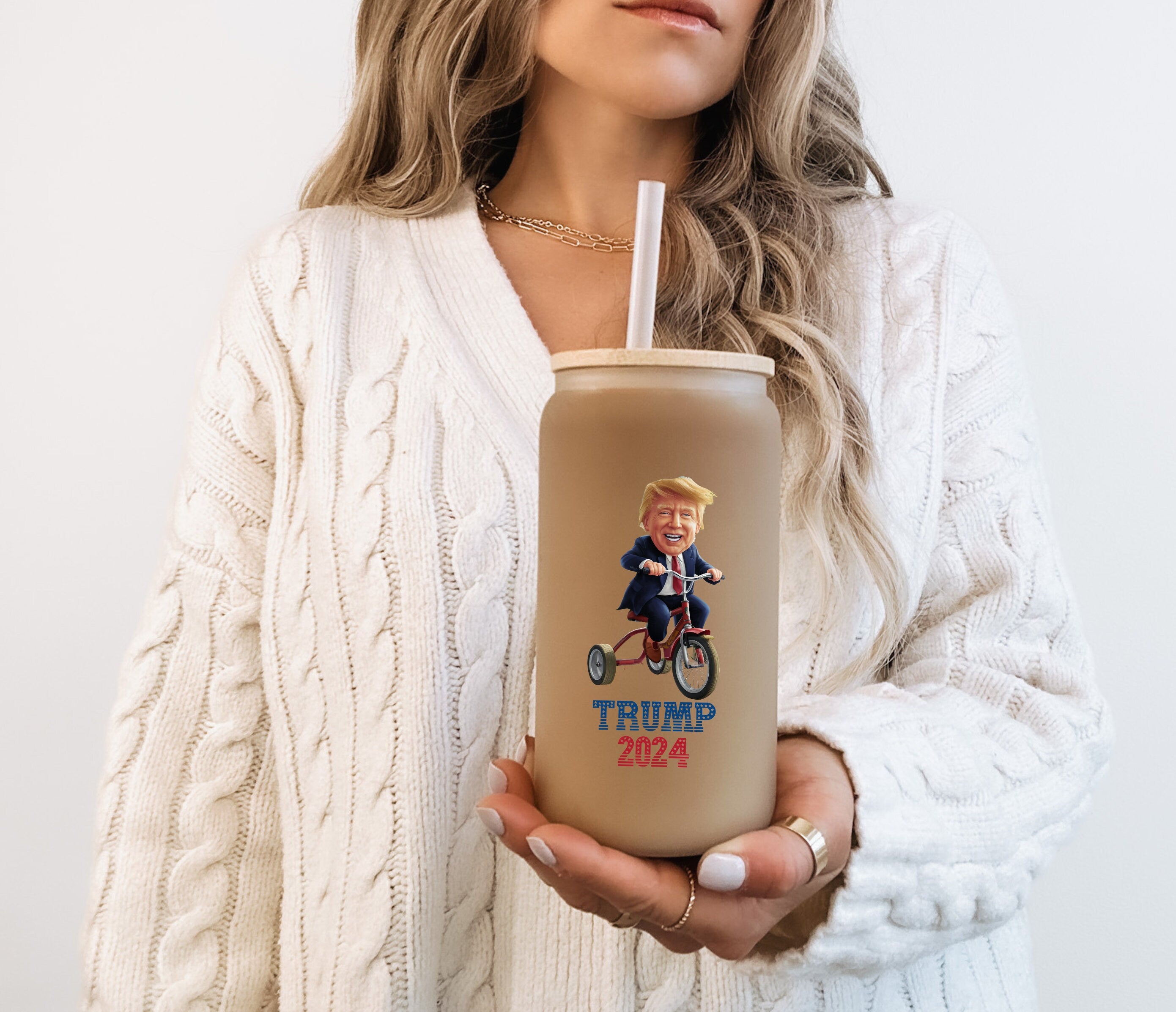 Trump 2024 Frosted Glass Tumbler