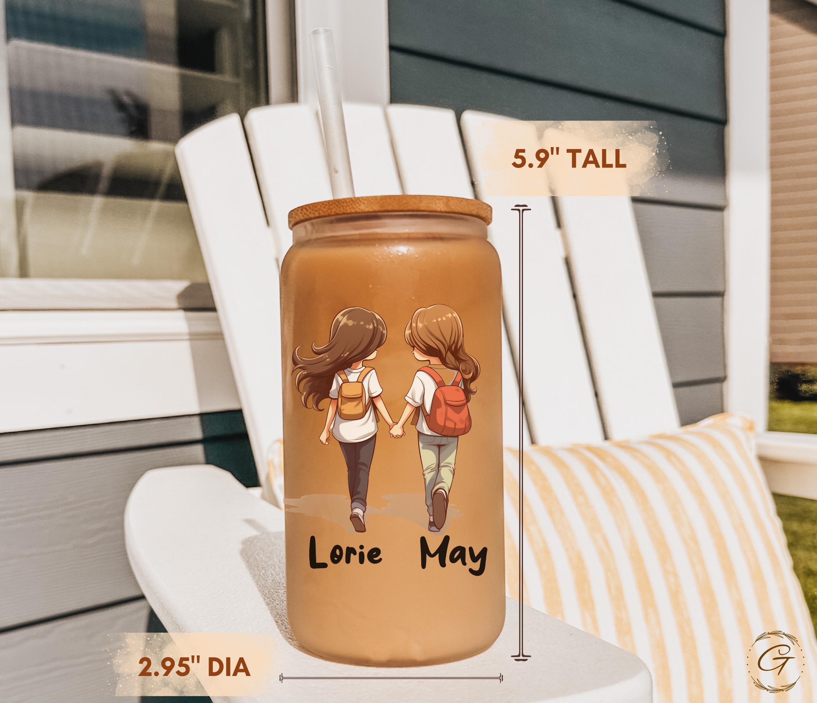 School Girls Design Frosted Glass Cup