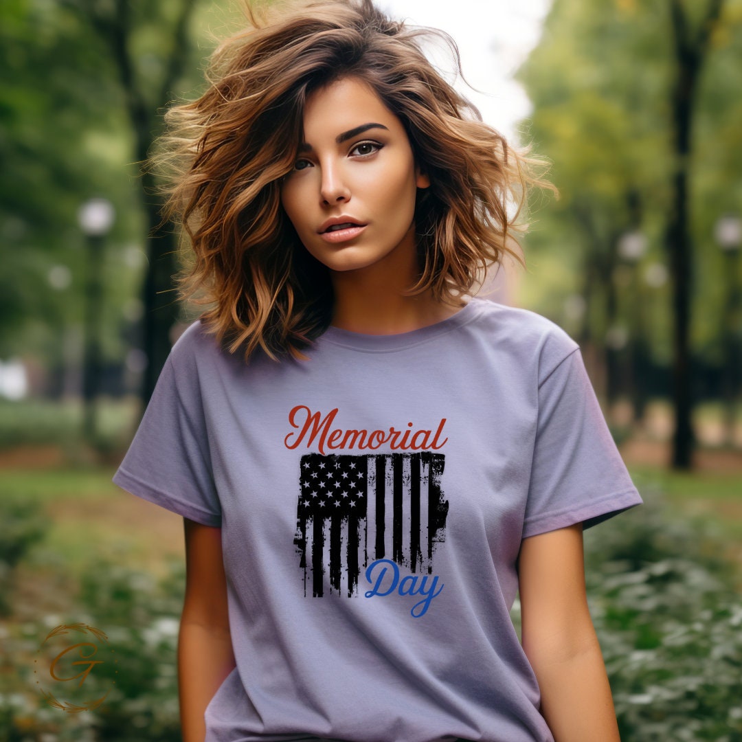 Patriotic Memorial Day T-Shirt – USA Flag Graphic Tee