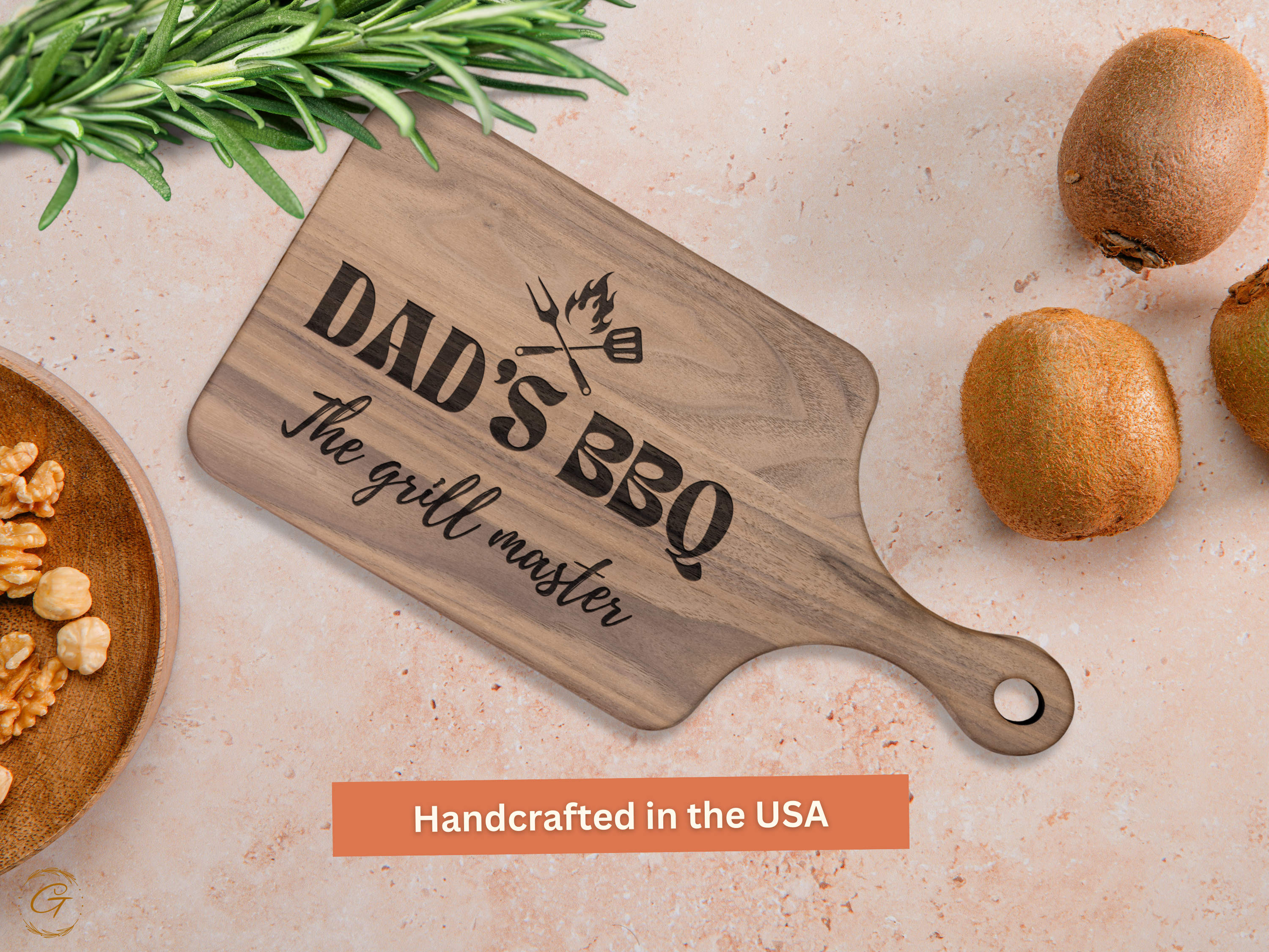 Dad's BBQ The Grill Master Hardwood Cutting Board