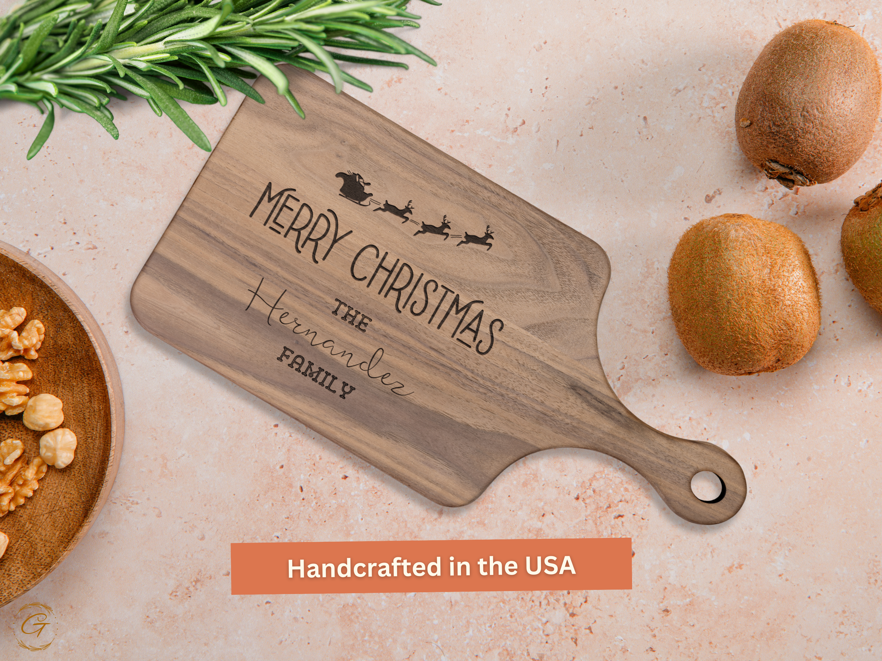 Personalized Merry Christmas Cutting Board