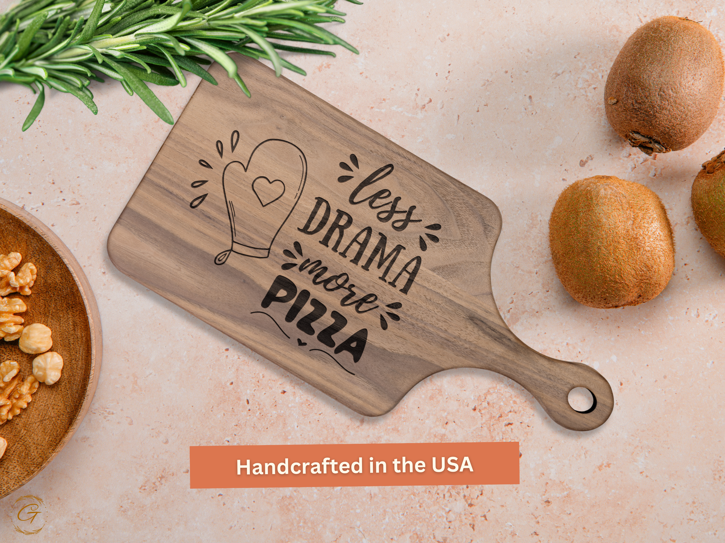 Less Drama More Pizza Cutting Board