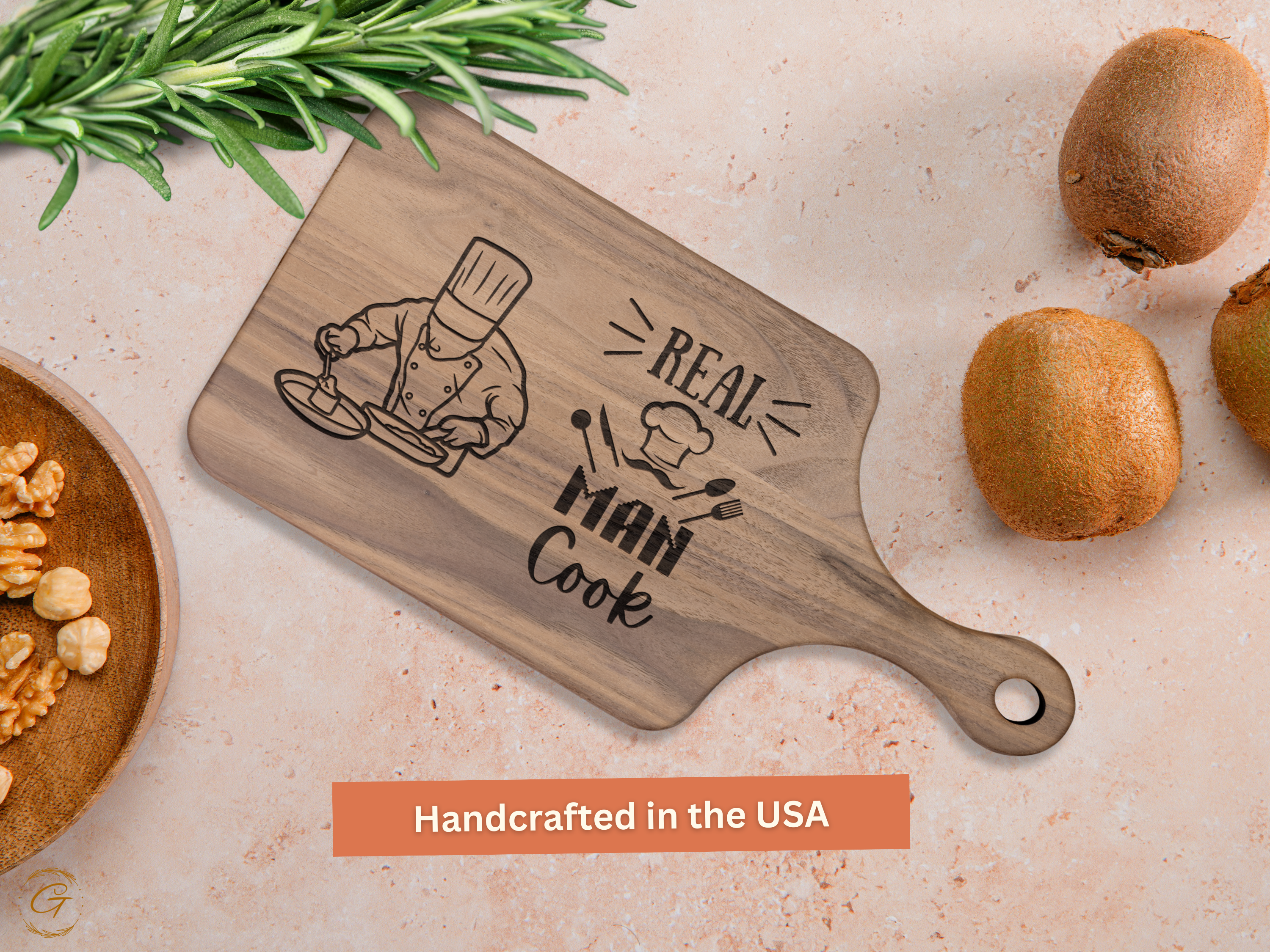 Real Men Cook Hardwood Cutting Board