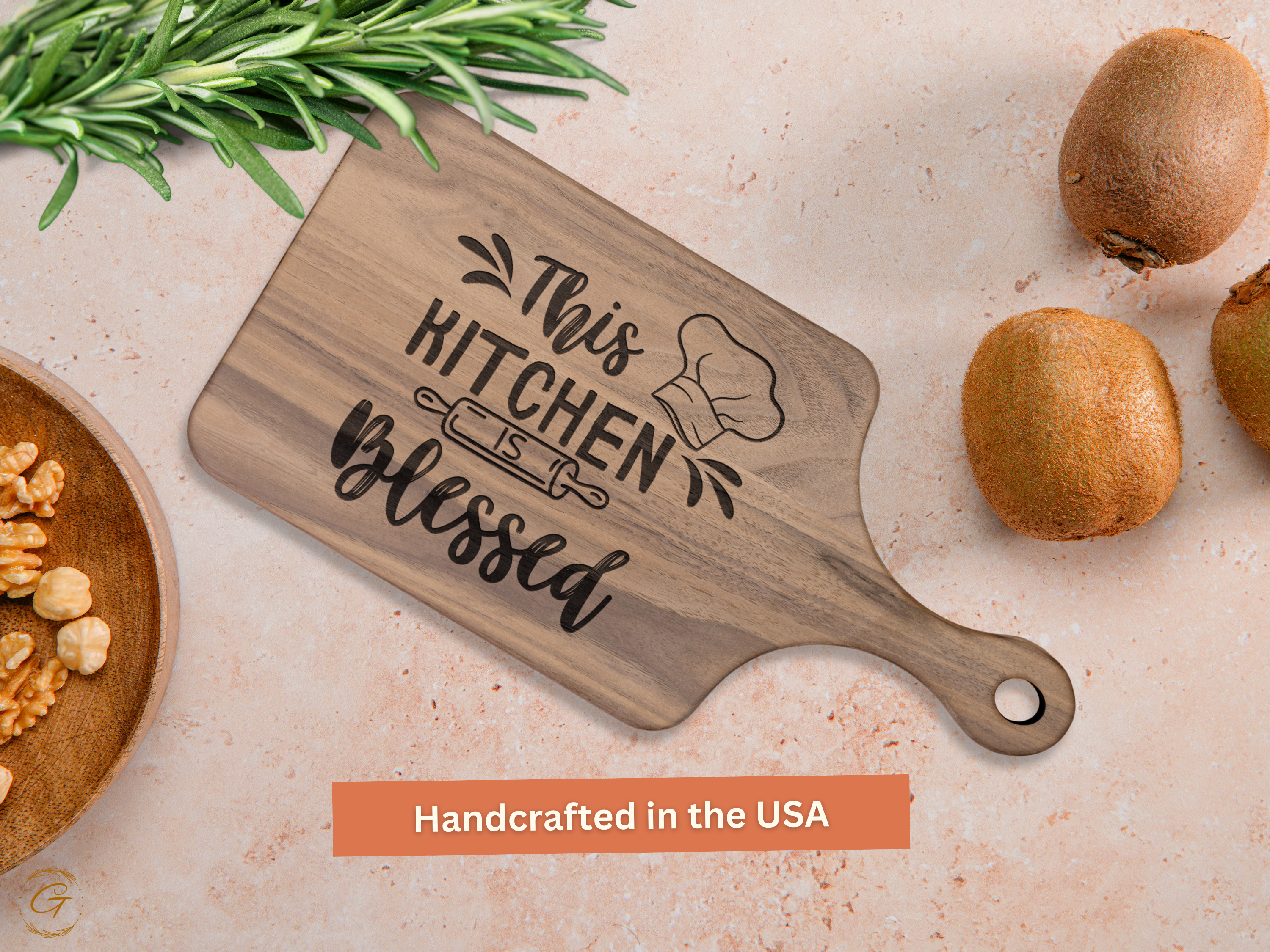 This Kitchen is Blessed Rustic Hardwood Cutting Board