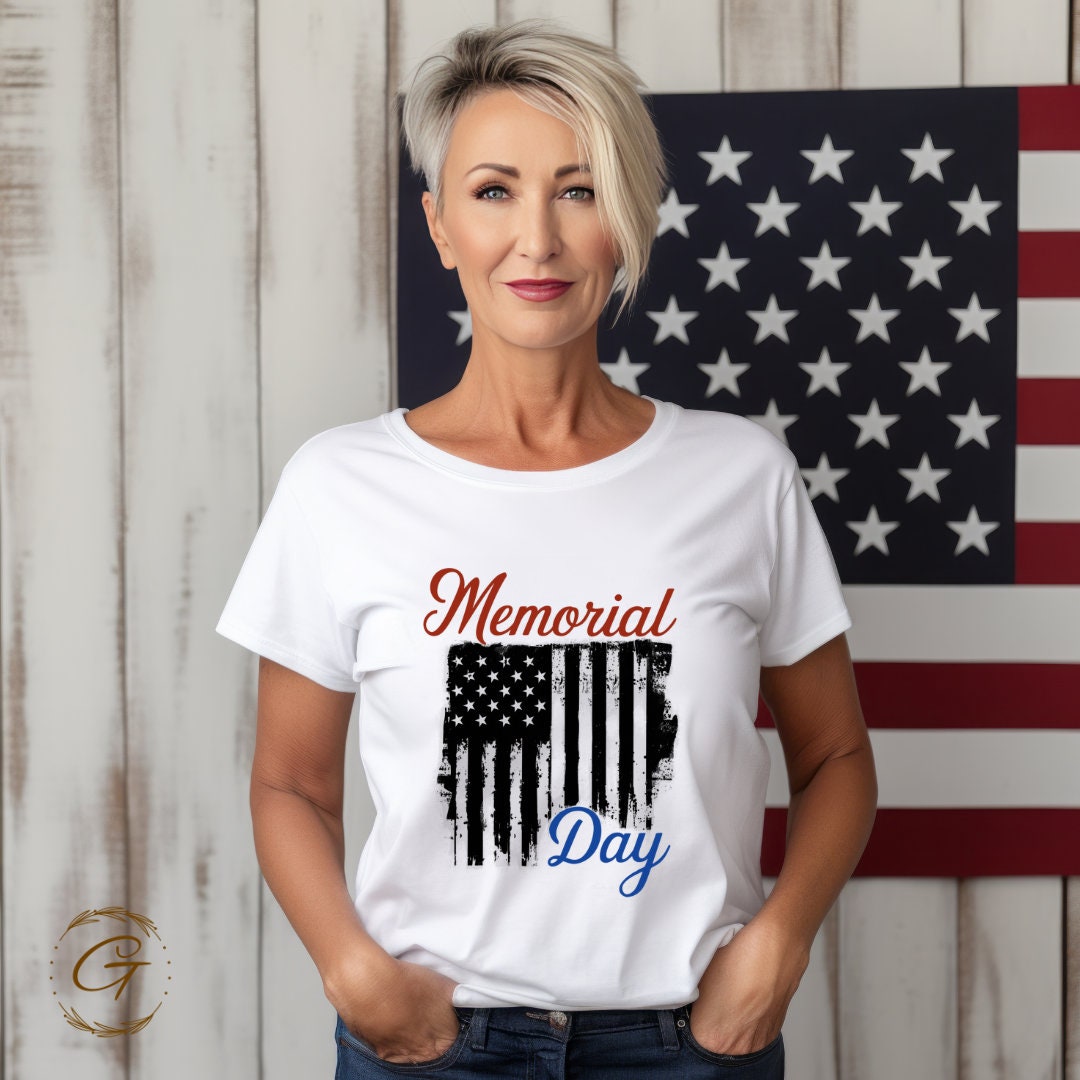 Patriotic Memorial Day T-Shirt – USA Flag Graphic Tee