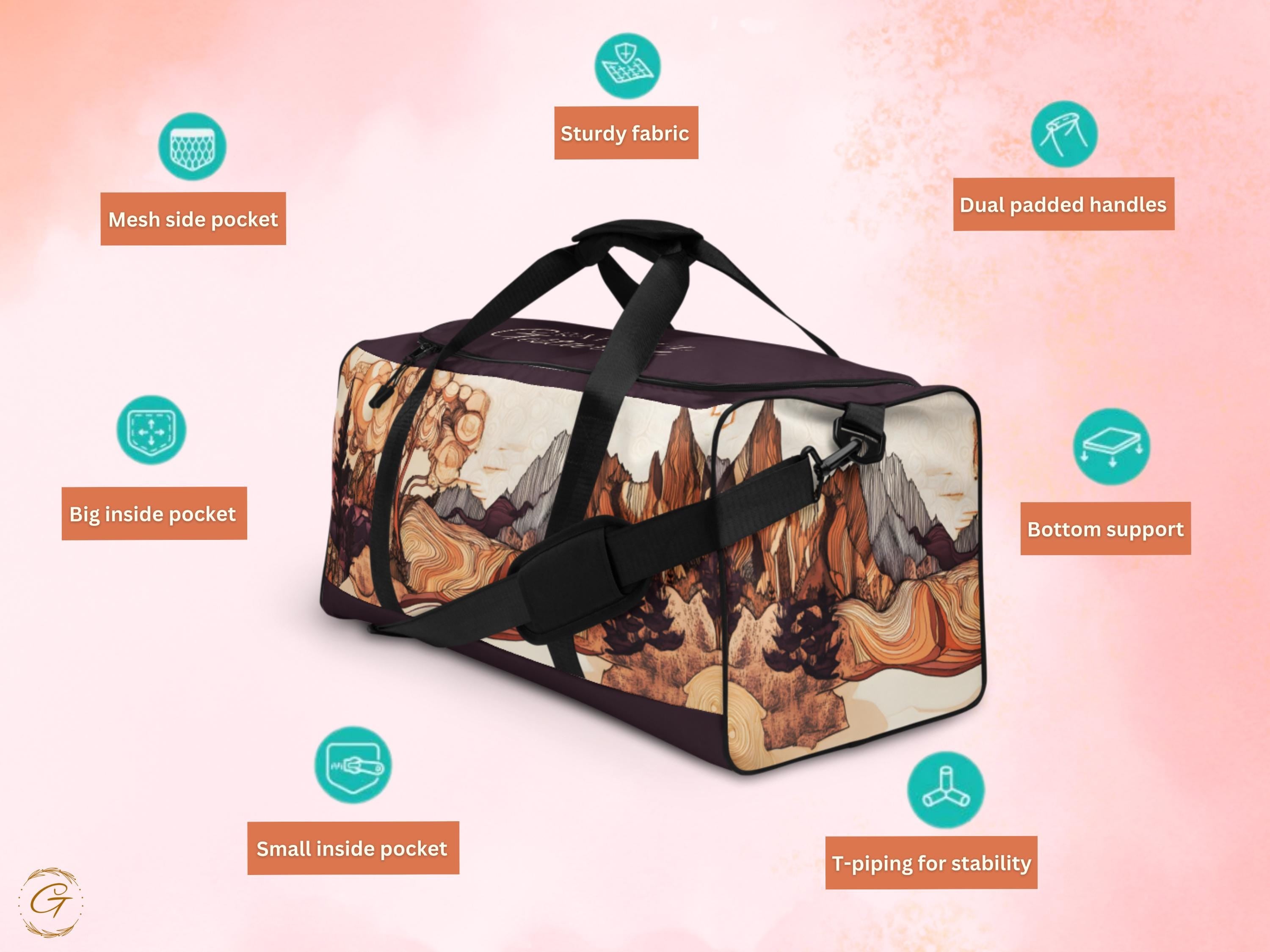 Scenic Nature Duffel Bag - Artistic Gym Bag with Mountain Landscape, Durable Travel Bags, Stylish Sports Bag, Perfect Outdoor Adventure Gift