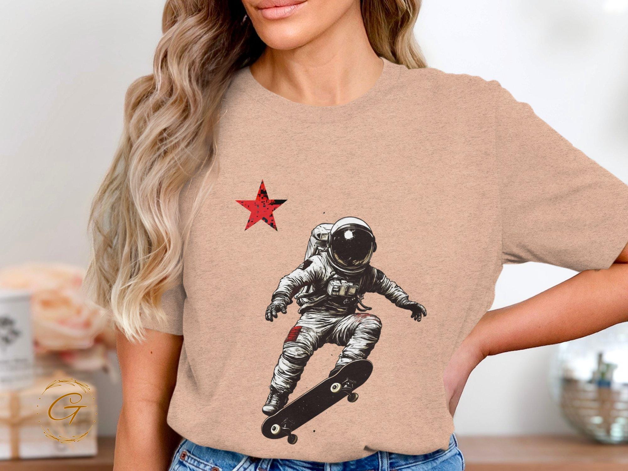 Astronaut Tee Skateboard Design T-Shirt