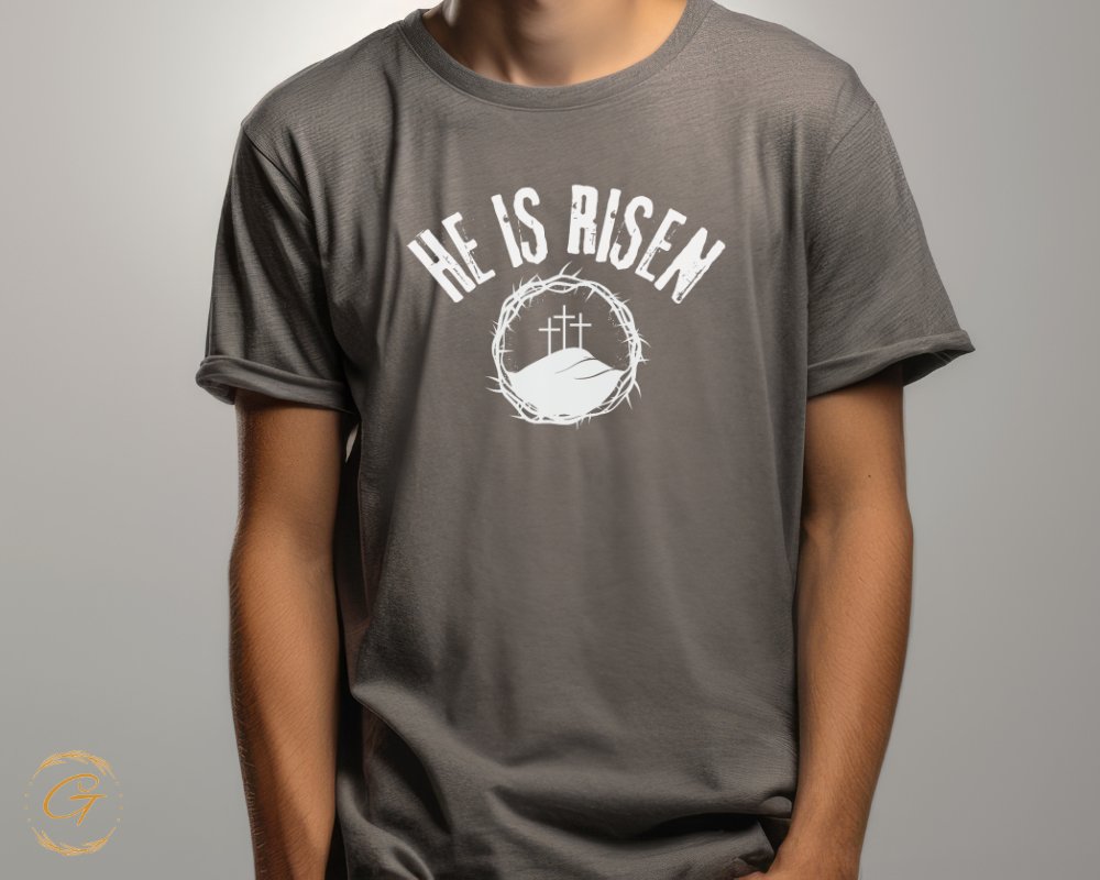 He Is Risen Graphic Christian Short Sleeve Tee product