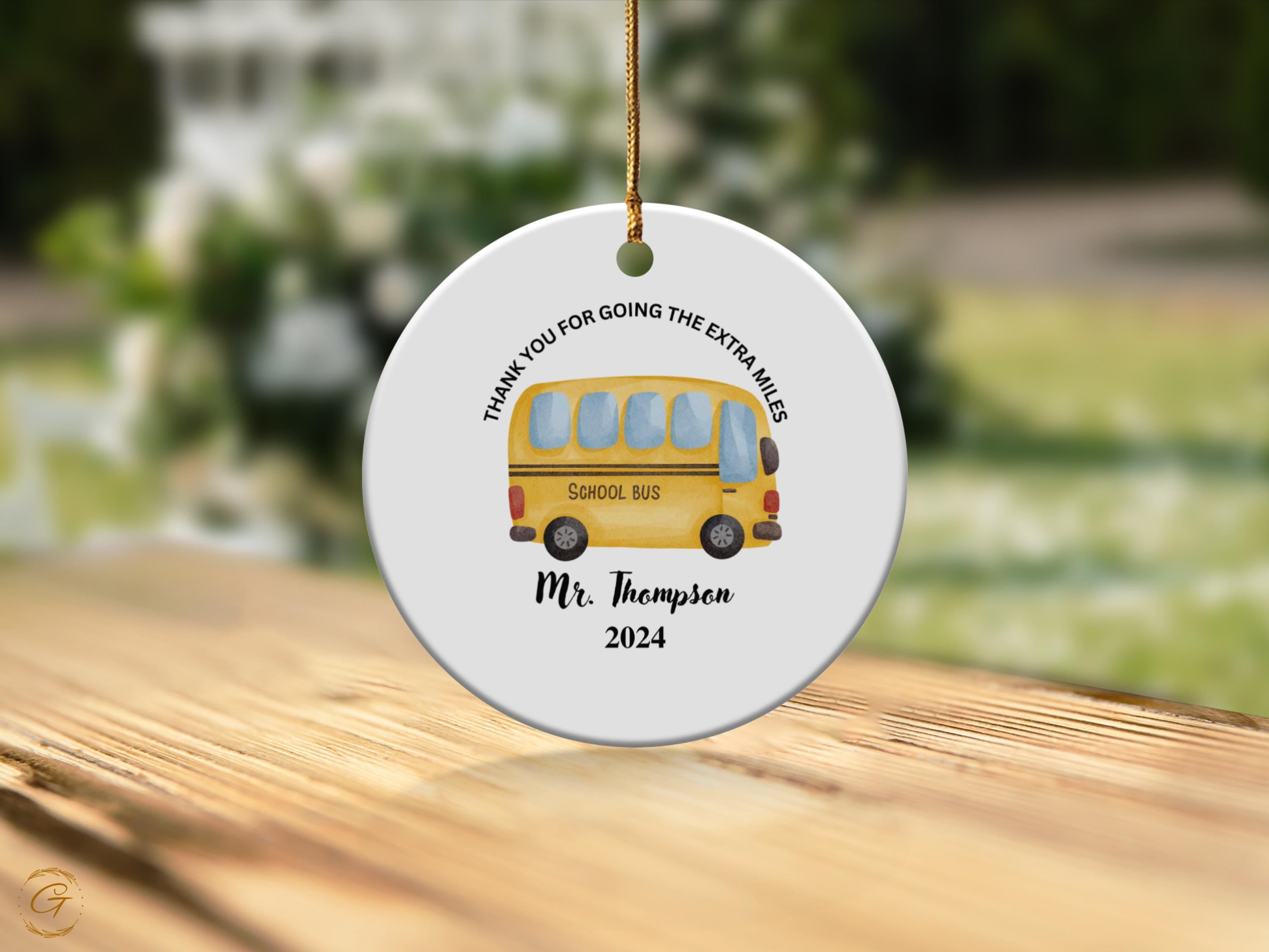 Personalized School Bus Driver Ornament, Teacher Gift, Thank You Keepsake, Custom Year Decoration, Appreciation Present, Bus Driver Souvenir
