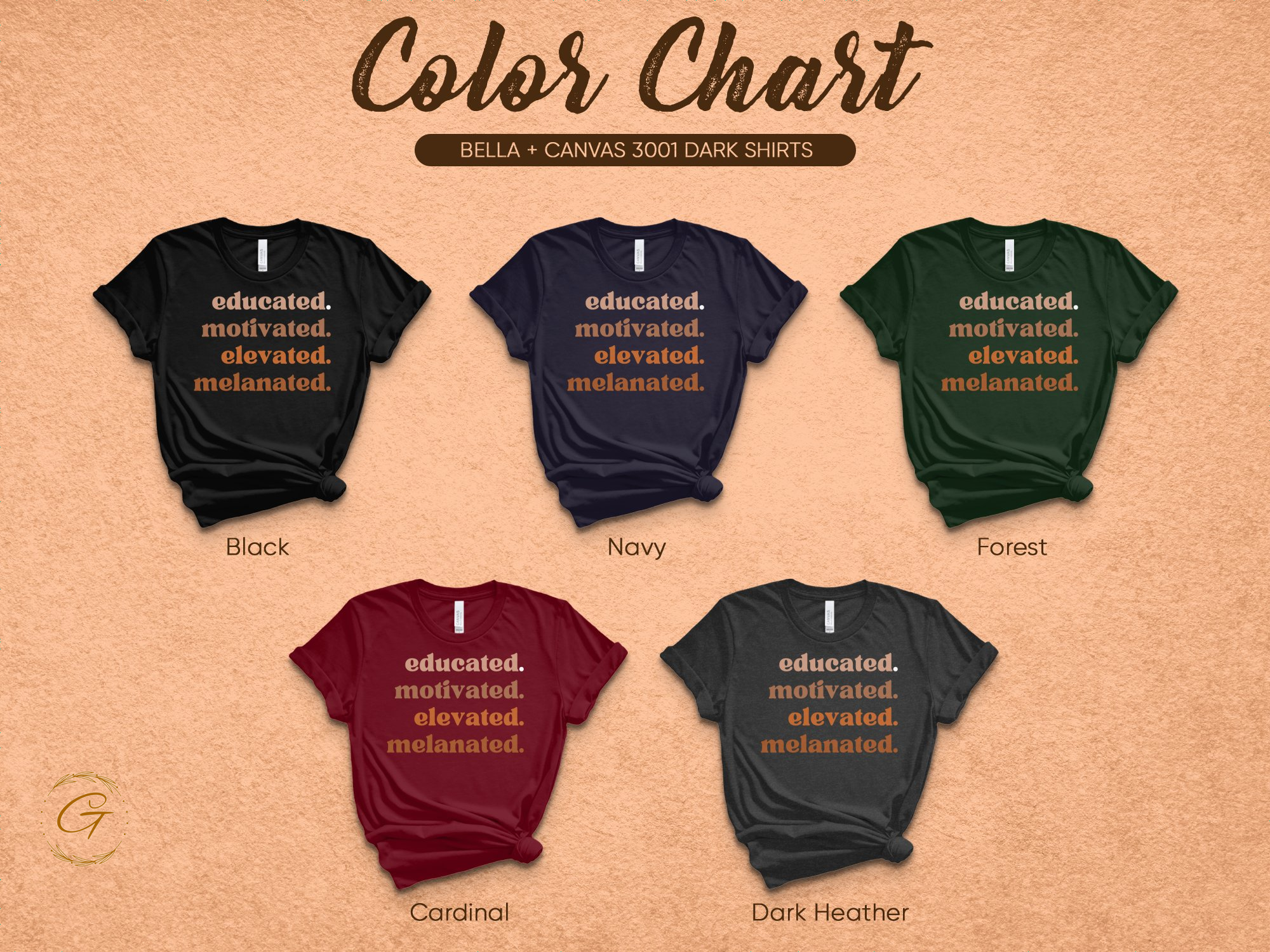 Educated Motivated Elevated Melanated T-shirt product type