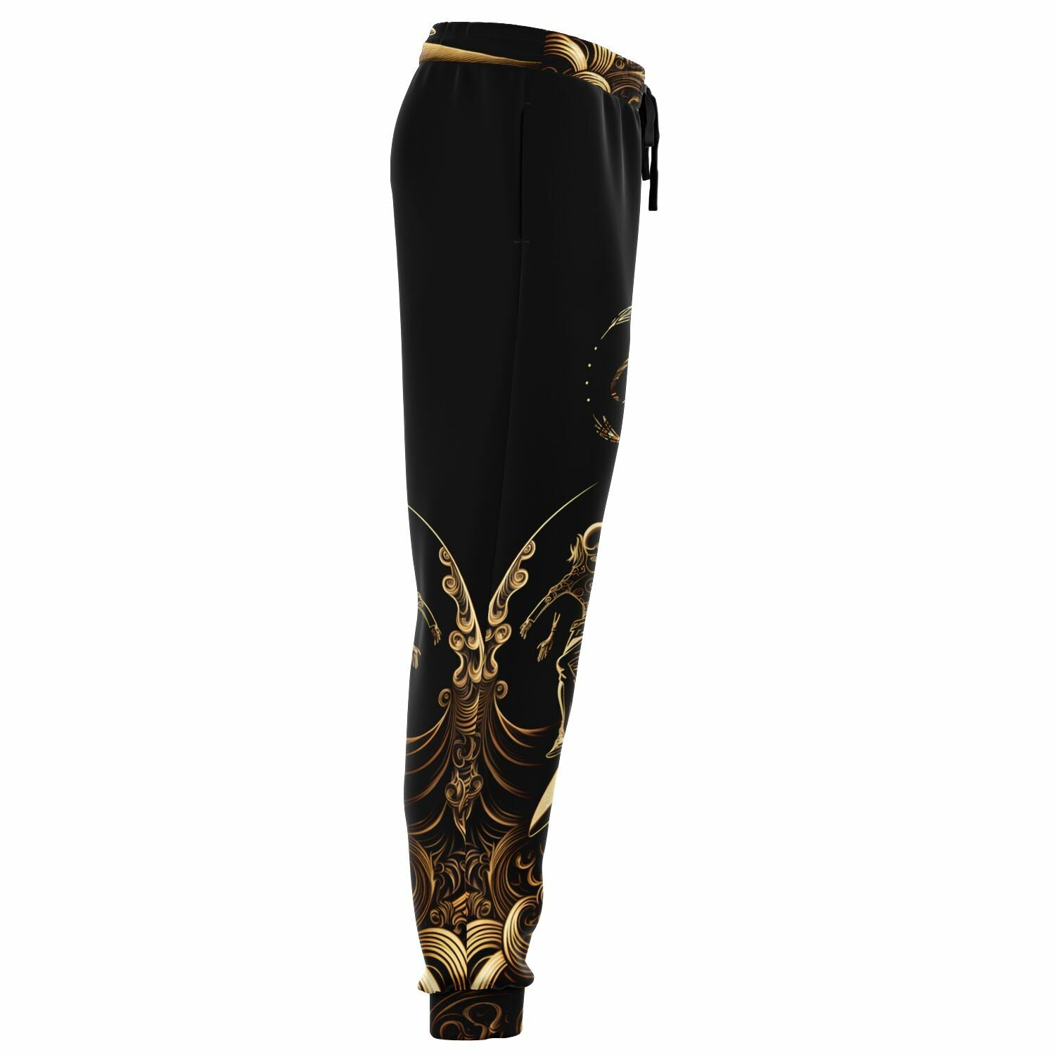 Gold Surfer Joggers – Black and Gold Wave Sweatpants
