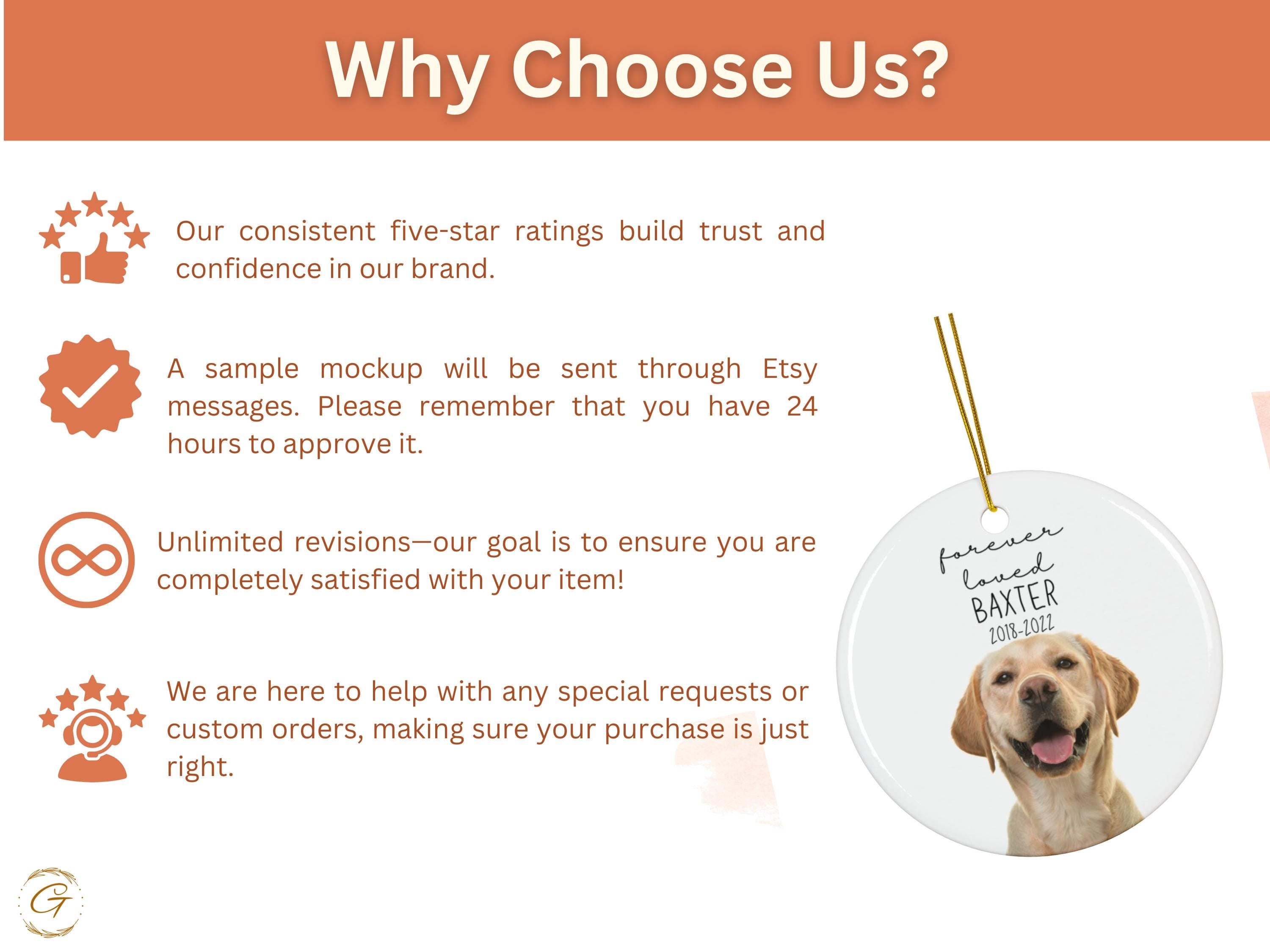 Personalized Memorial Dog Ornament, Custom Dog Photo Ornament, Dog Memorial Christmas Ornament, Pet Loss Gift, Personalized Dog Pet Memorial