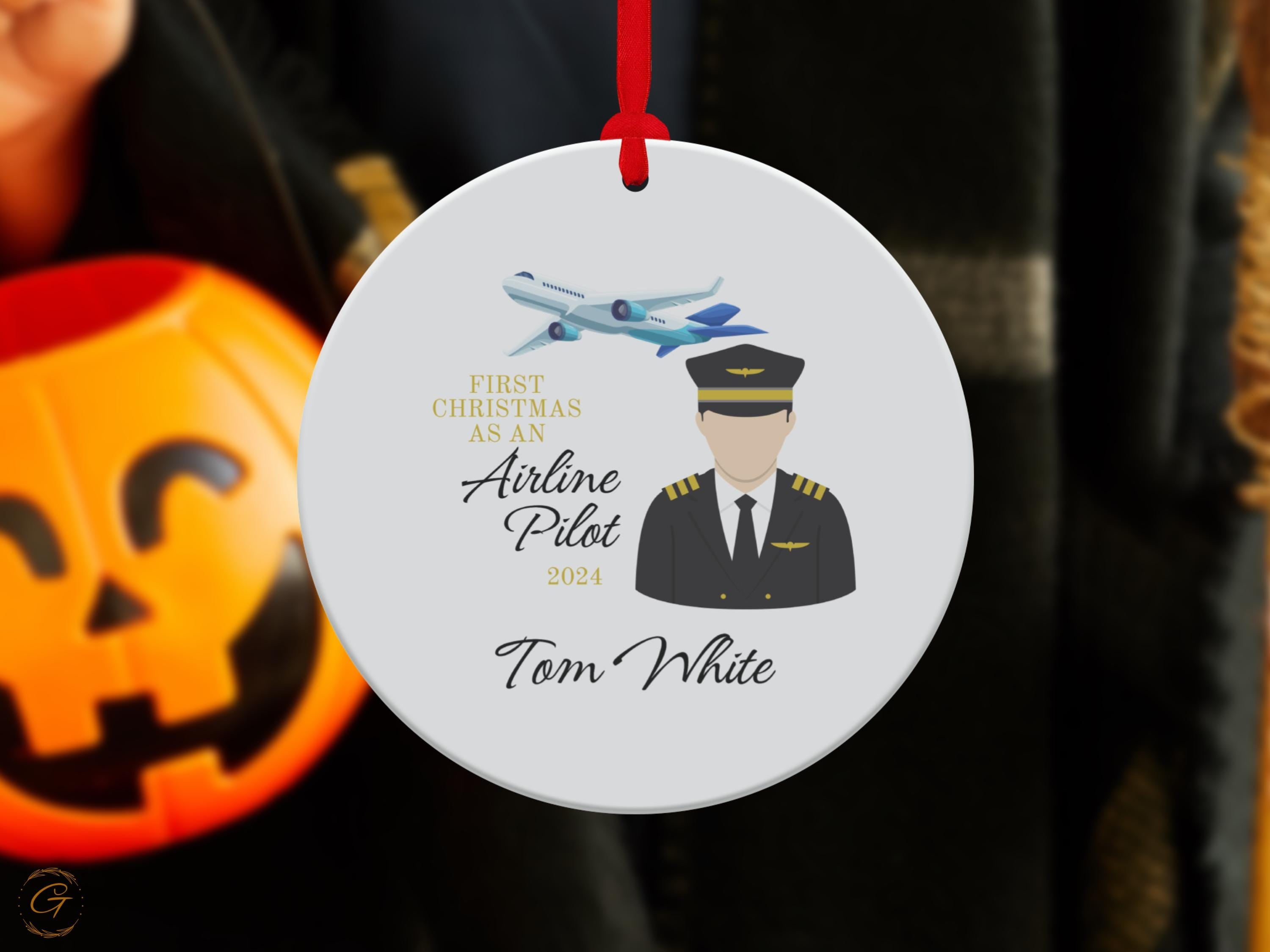 Personalized First Christmas as Airline Pilot Ornament, 2024 Custom Pilot Gift Custom Christmas Ornament, Airline Pilot Gift, Aviation Gifts