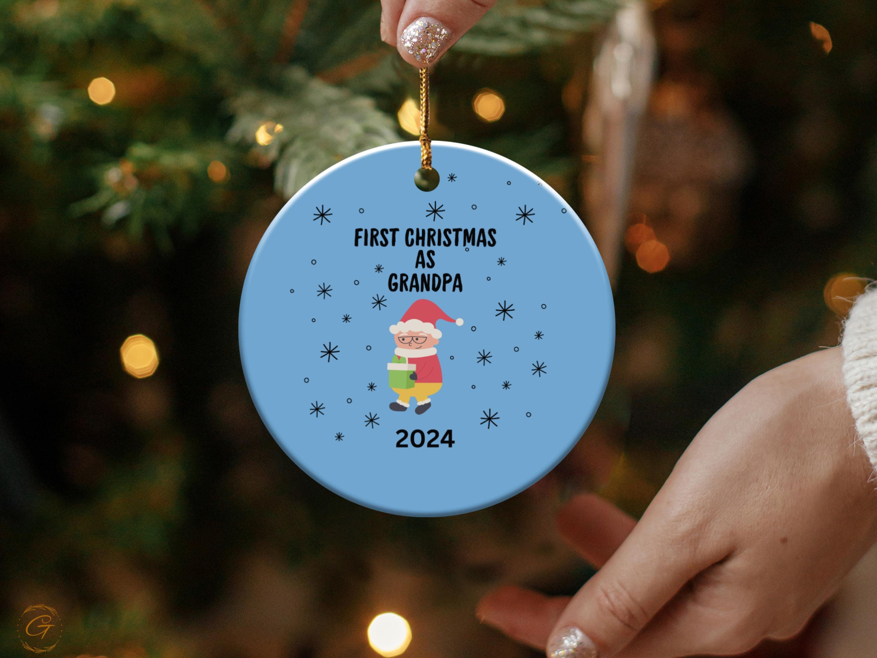 First Christmas Grandpa 2024 Ornament, New Grandpa Gifts, Christmas Tree Decoration, Holiday Keepsake, Festive Ornament, Grandpa Ideal Gifts