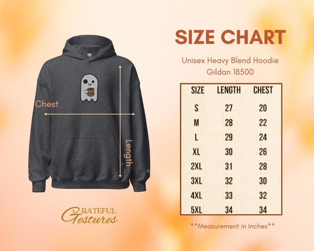 Halloween Hoodie, Embroidery Design Ghost Holding Coffee Mug Hoodie, Halloween Ghost with Coffee Pullover, Fun Ghost Graphic Hooded Sweater