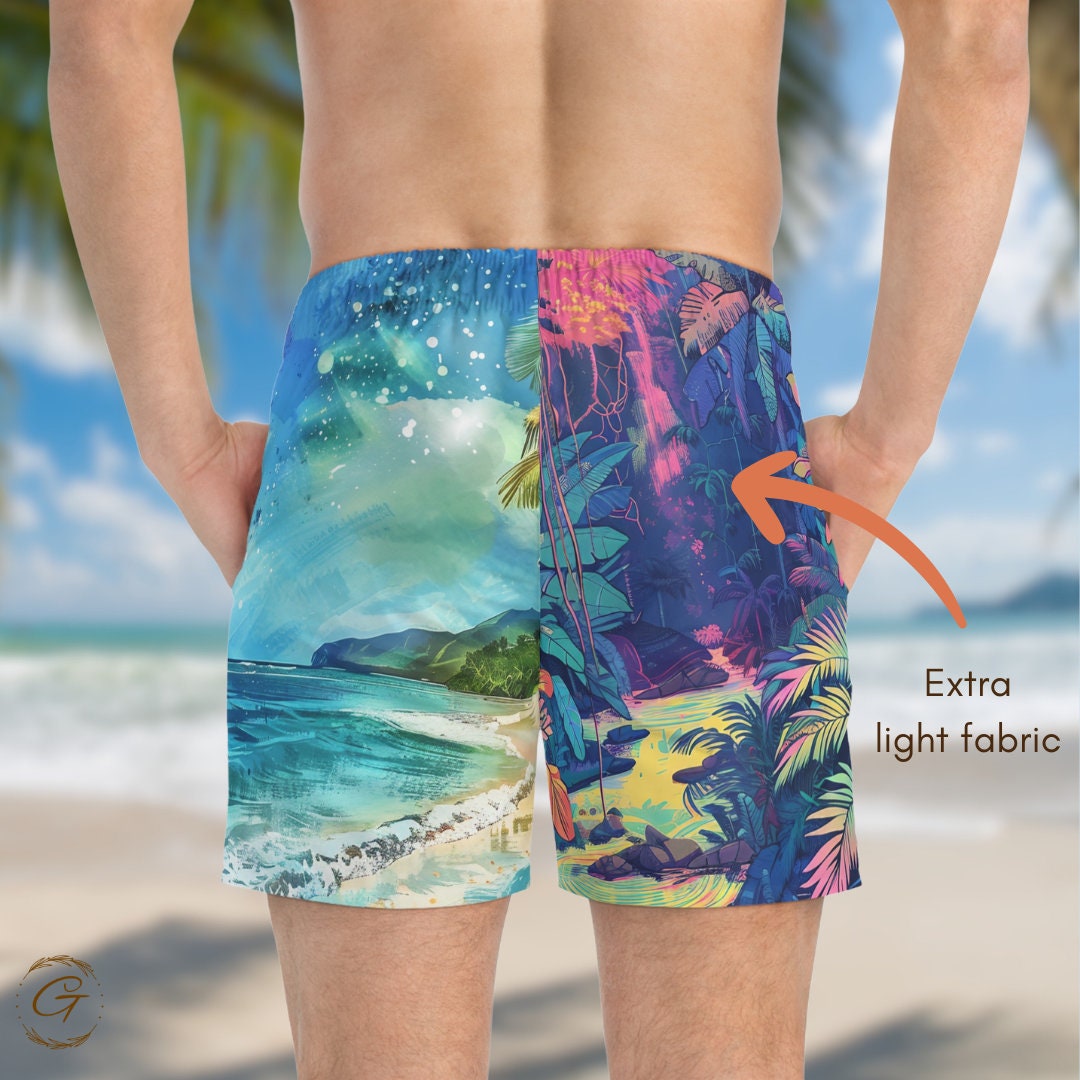 Tropical Rainforest & Beach Swim Shorts
