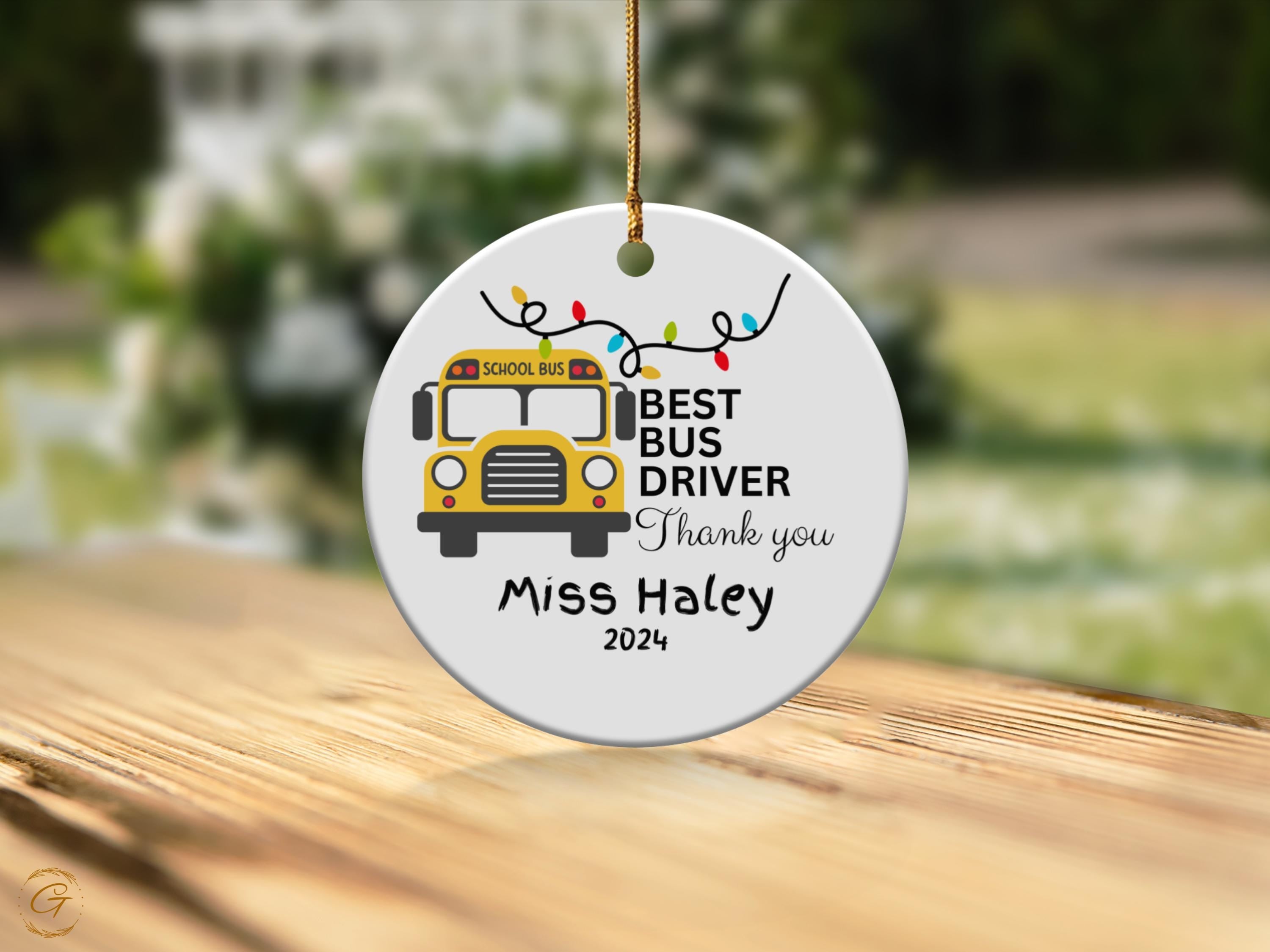 Personalized School Bus Driver Ornament, Best Bus Driver Gift, Personalized Christmas Ornament, Holiday Thank You, Teacher Appreciation 2024