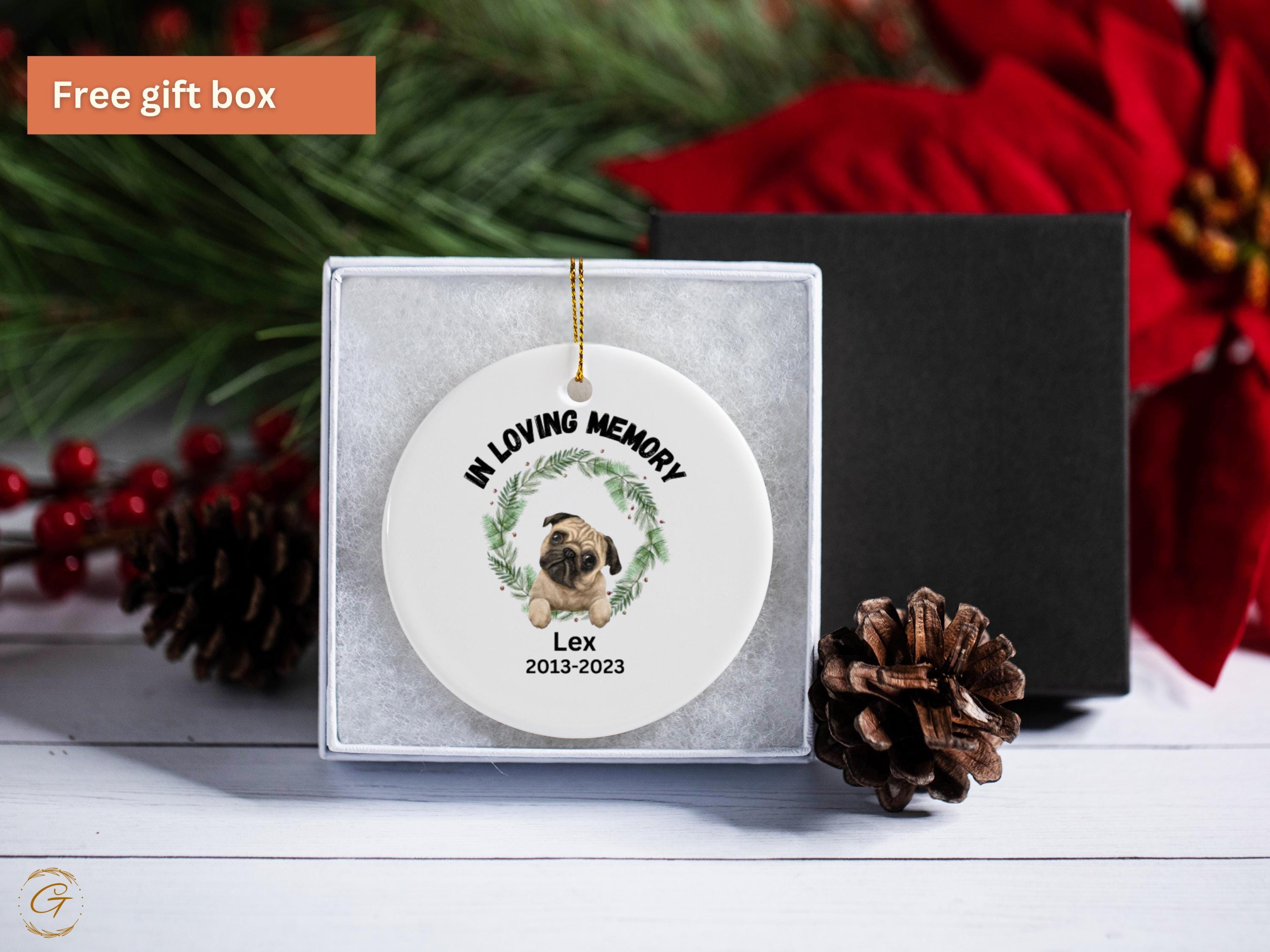 Personalized Dog Memorial Ornament for Pet Lovers, Custom Dog Remembrance Gifts, Personalized Pet Loss Keepsake for Home Decorations Tribute