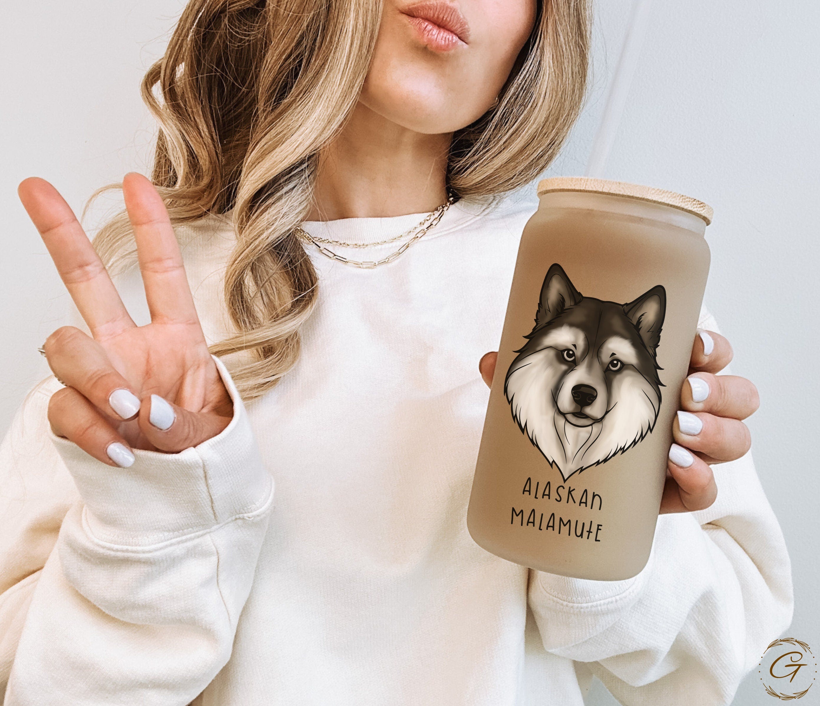 Custom Alaskan Malamute Dog Frosted Tumbler with Name Premium Dog Lover Gift Personalized Glassware for Special Occasions Thoughtful Present