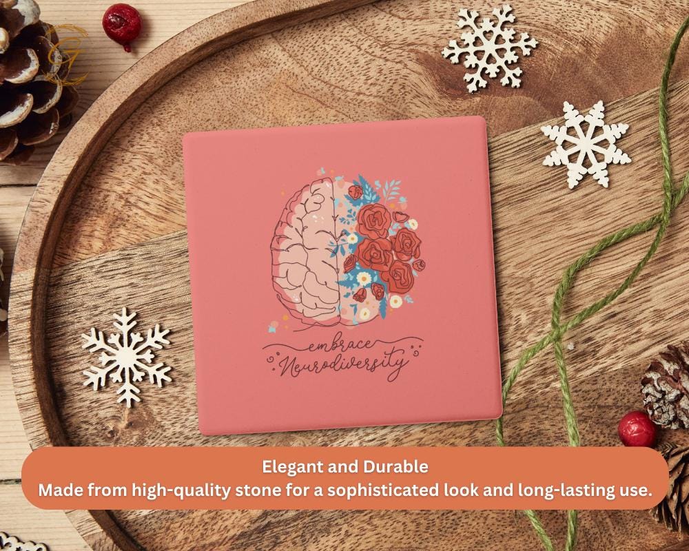 Embrace Neurodiversity Square Soapstone Coasters