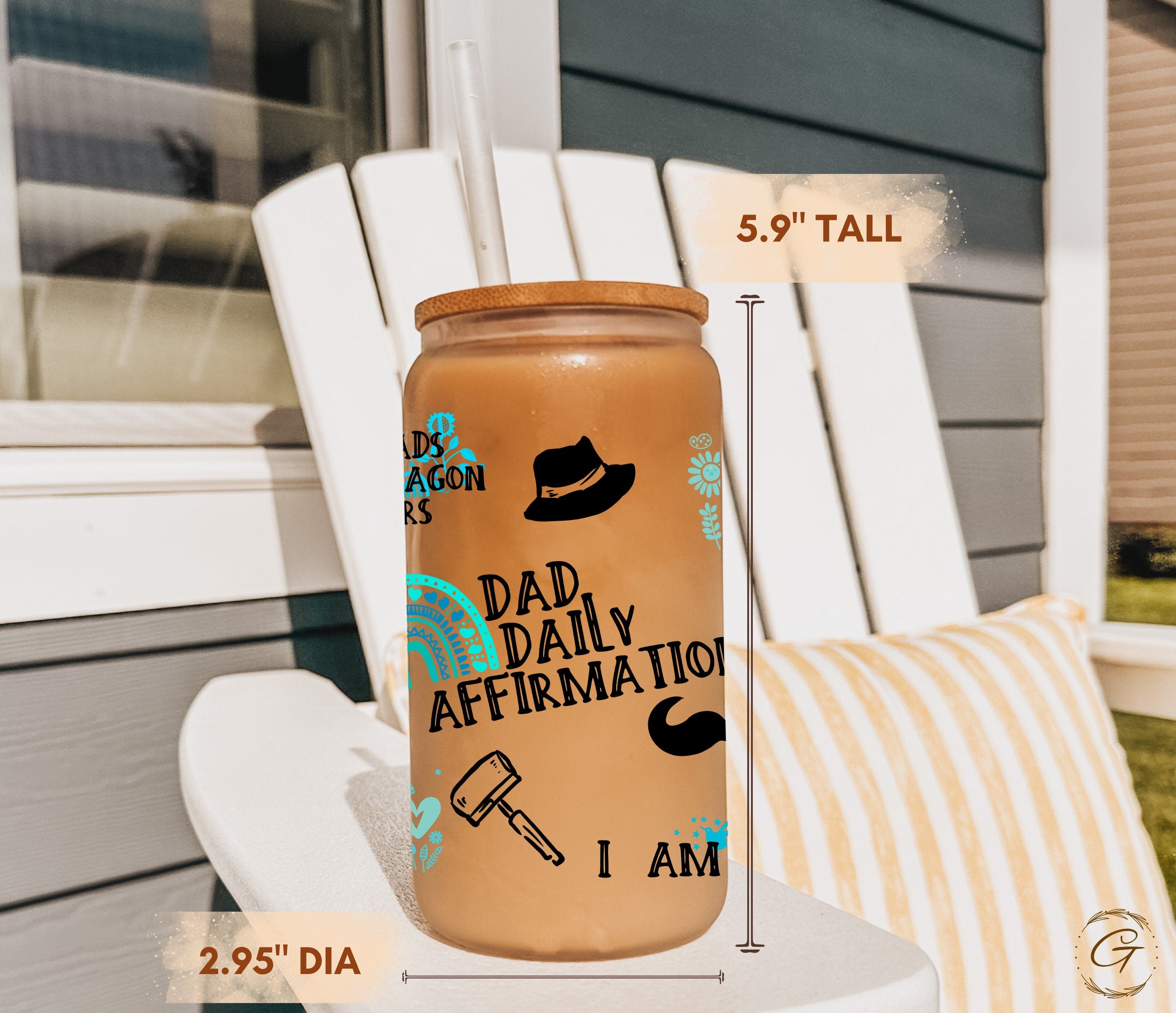 Dad Daily Affirmation 16oz Coffee Cup for DadTumbler, Frosted Coffee Cup for Dad - Personalized Father's Day Present, Father's Day Gift Idea
