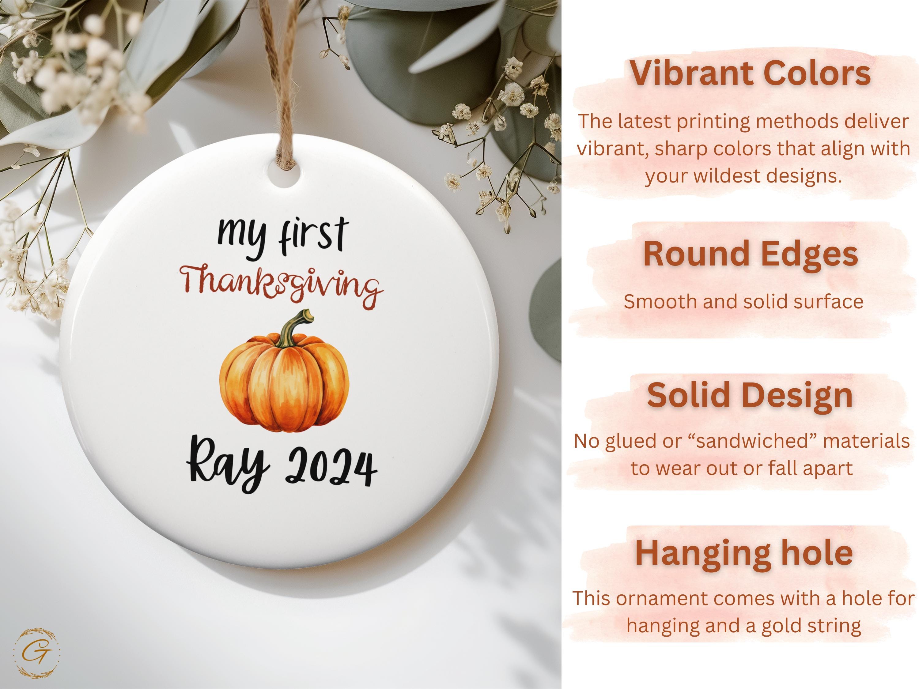 Baby's First Thanksgiving Ornament 2024, Newborn Thanksgiving Keepsakes, Baby Milestone Ornament, Baby's First Holiday, Unique Holiday Gifts