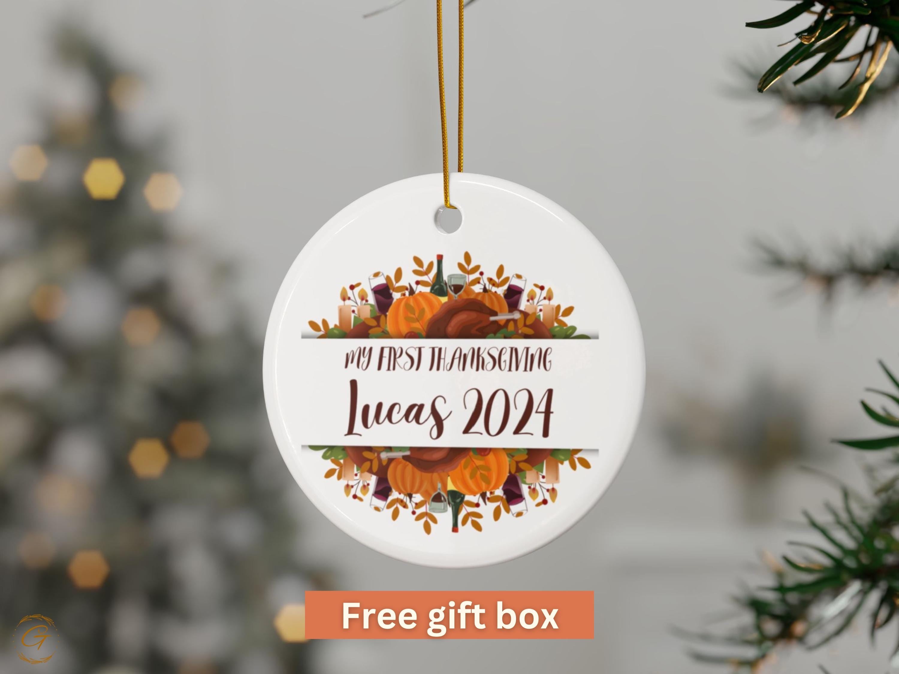 Personalized First Thanksgiving Ornament, Custom Year Holiday Keepsake