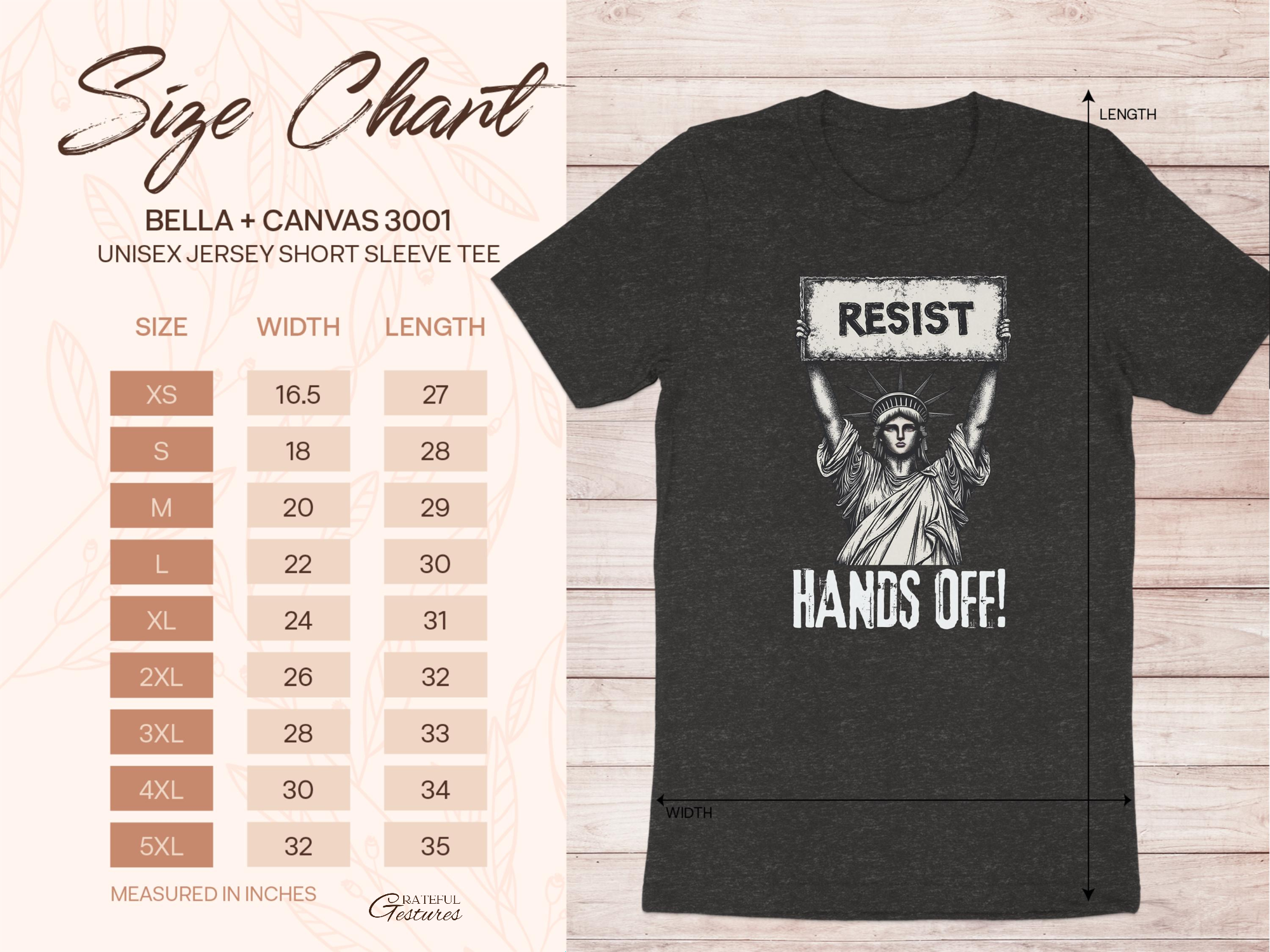 RESIST Hands Off Text Graphic Unisex Shirt product