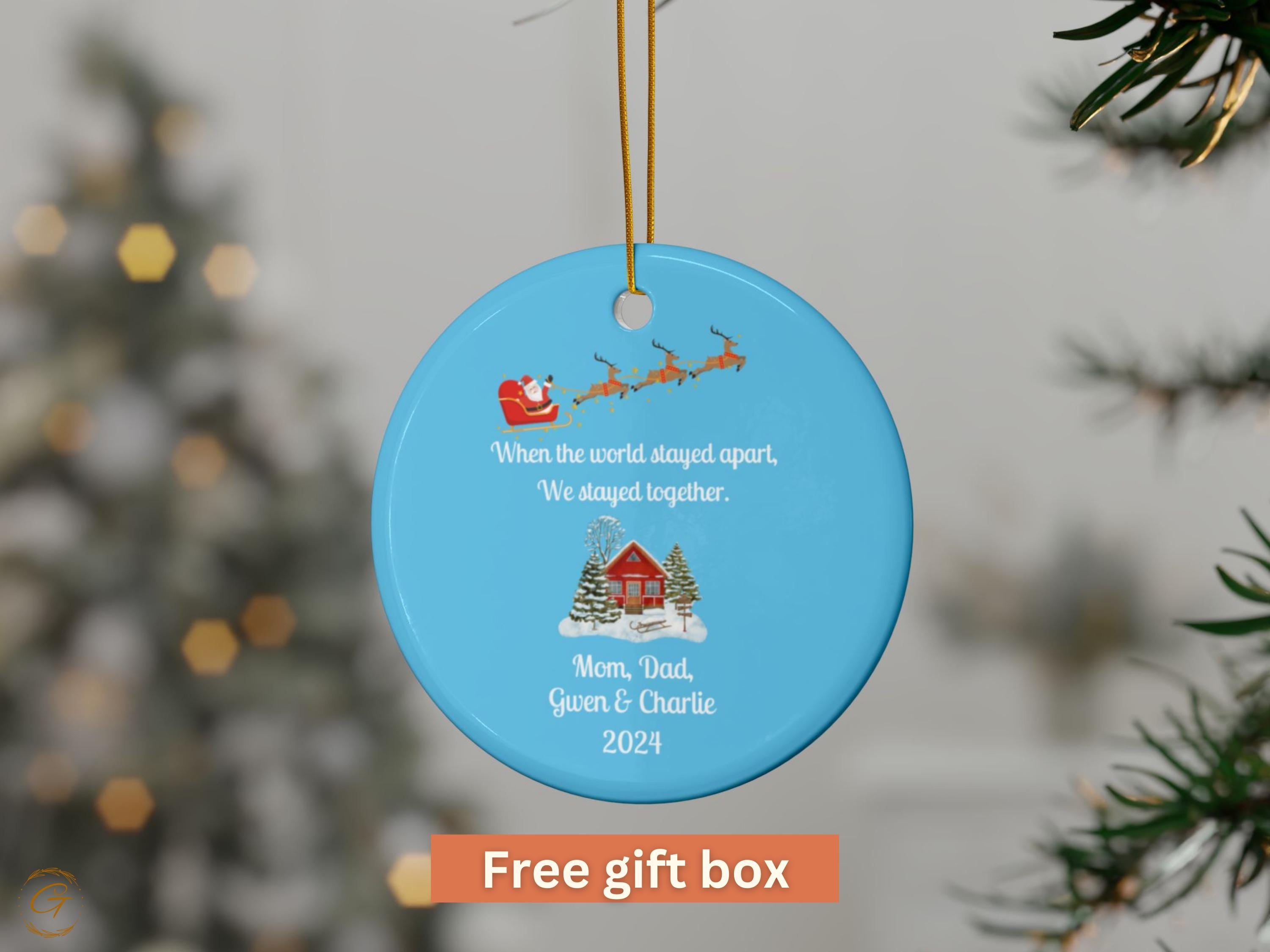 Personalized Family Christmas Ornament 2024, Santa Sleigh Holiday Decoration, Customizable Keepsake with Fam Names, Unique Gift for Holidays
