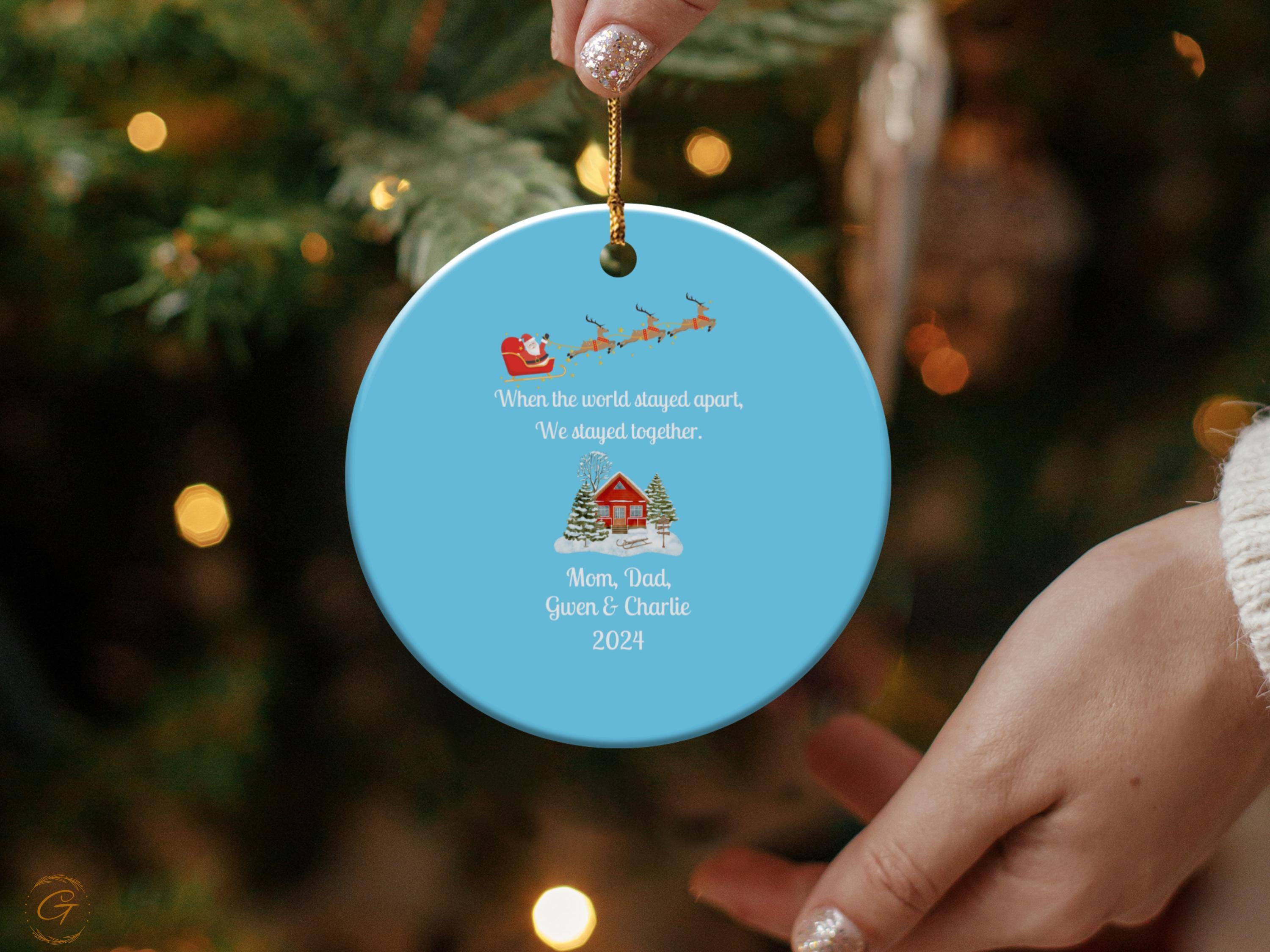Personalized Family Christmas Ornament 2024, Santa Sleigh Holiday Decoration, Customizable Keepsake with Fam Names, Unique Gift for Holidays