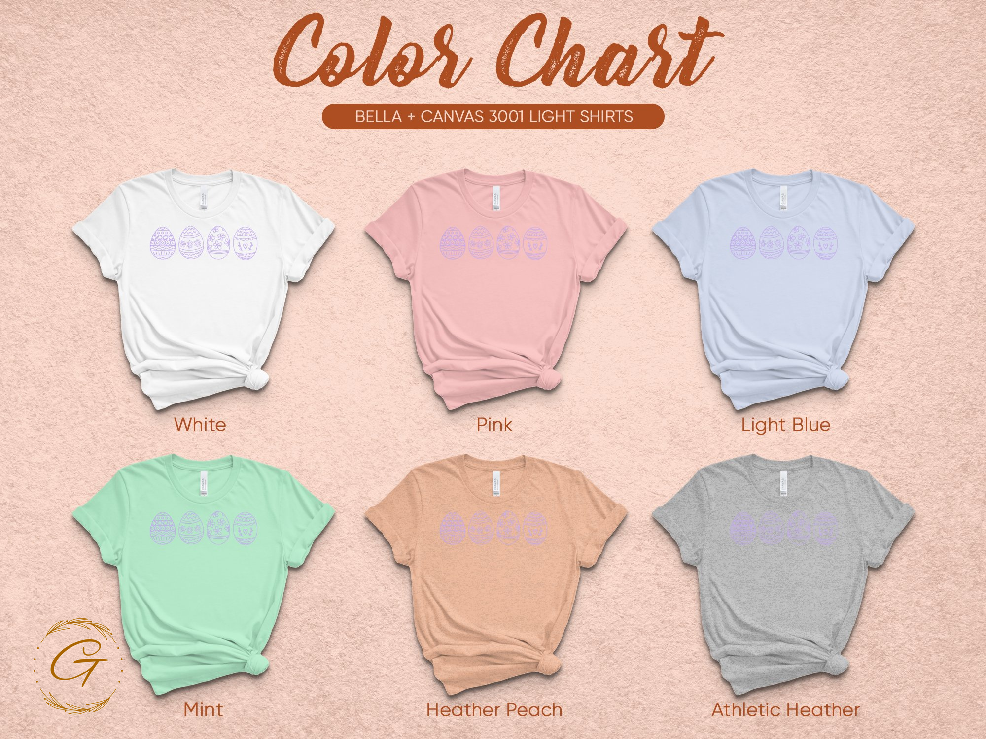 Colorful Varieties of Bella Canvas 3001 Light Shirts product type