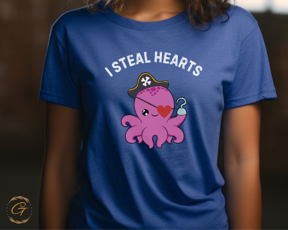 I Steal Hearts Pirate Octopus Graphic Tee product