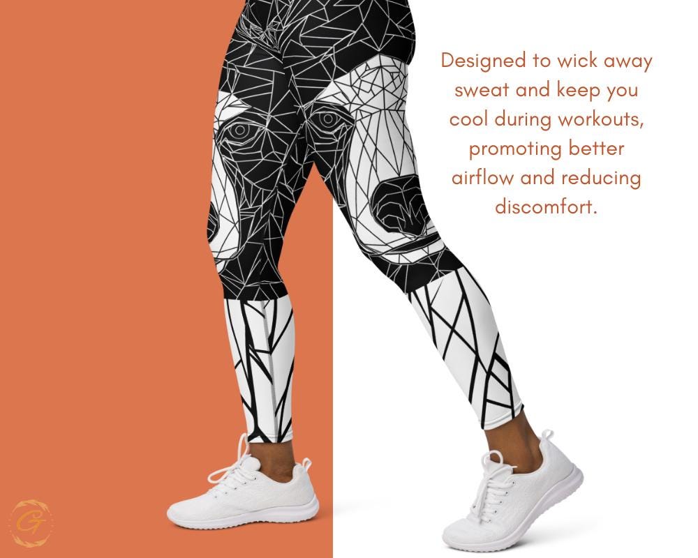 Geometric Bear AOP High-Waisted Yoga Pants