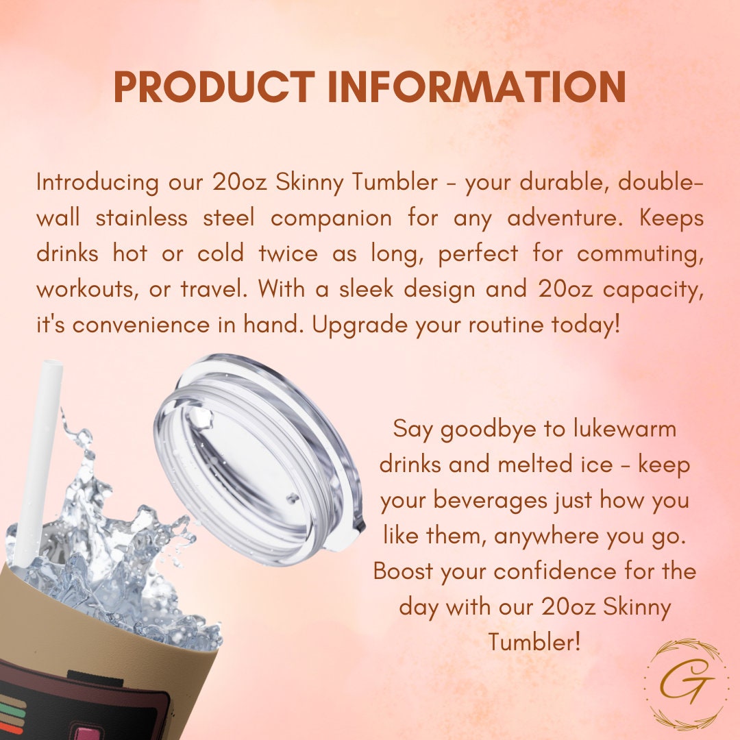 Gamer Dad Skinny Tumbler 20oz, PlayStation Figure