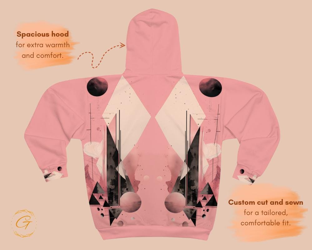 Quantum Polygons Unisex Zip Hoodie All-Over Print Futuristic Geometric Sweatshirt