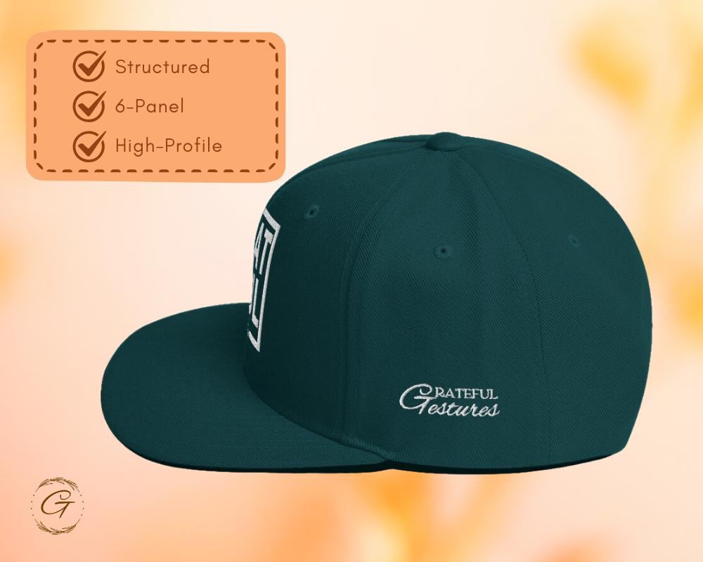 Grateful Design Snapback Hat Stylish Embroidered Cap