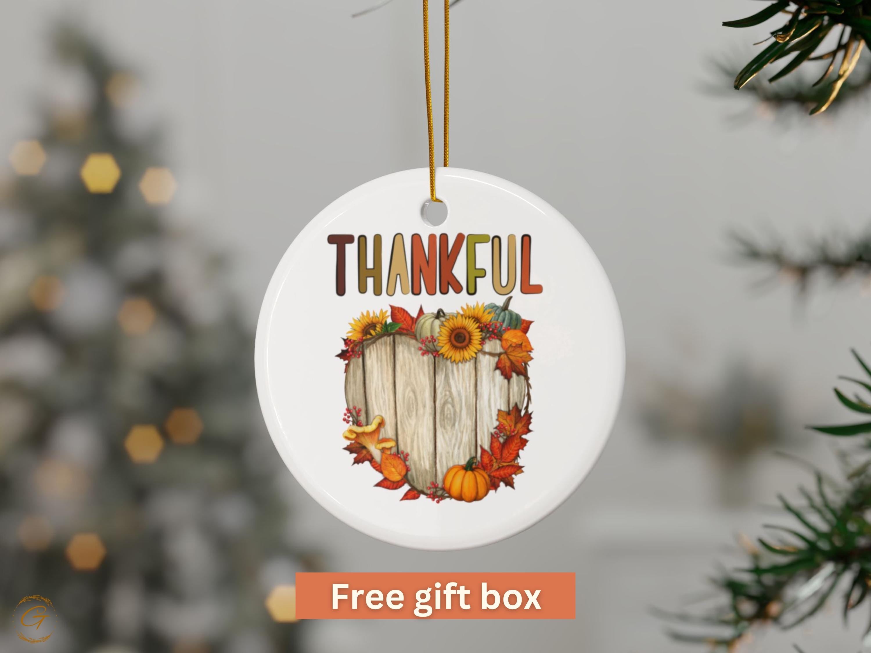 Thankful Fall Ornament, Wooden Board Fall Ornament, Thanksgiving Decoration, Autumn Harvest Wall Hangin, Rustic Autumn Keepsake, Unique Gift