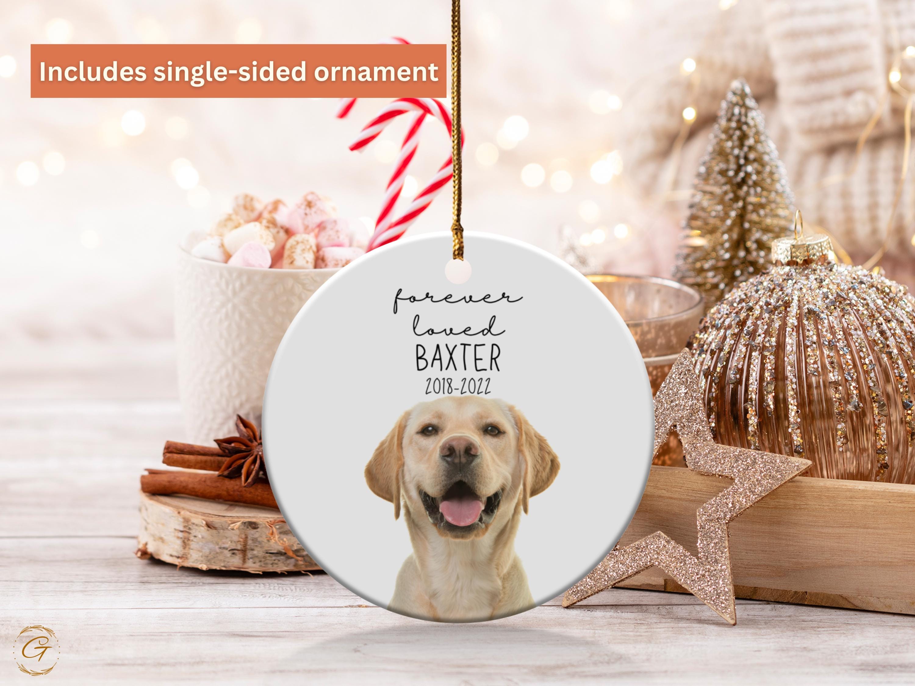 Personalized Memorial Dog Ornament, Custom Dog Photo Ornament, Dog Memorial Christmas Ornament, Pet Loss Gift, Personalized Dog Pet Memorial