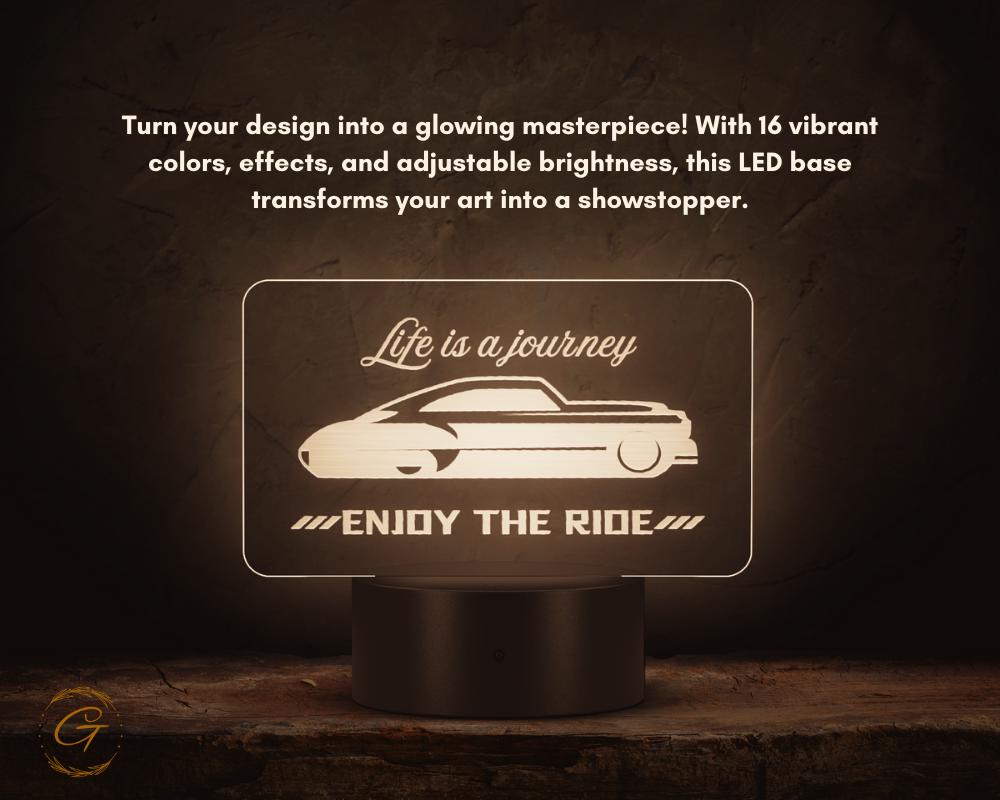 Life Is A Journey Name Plate Acrylic LED Light