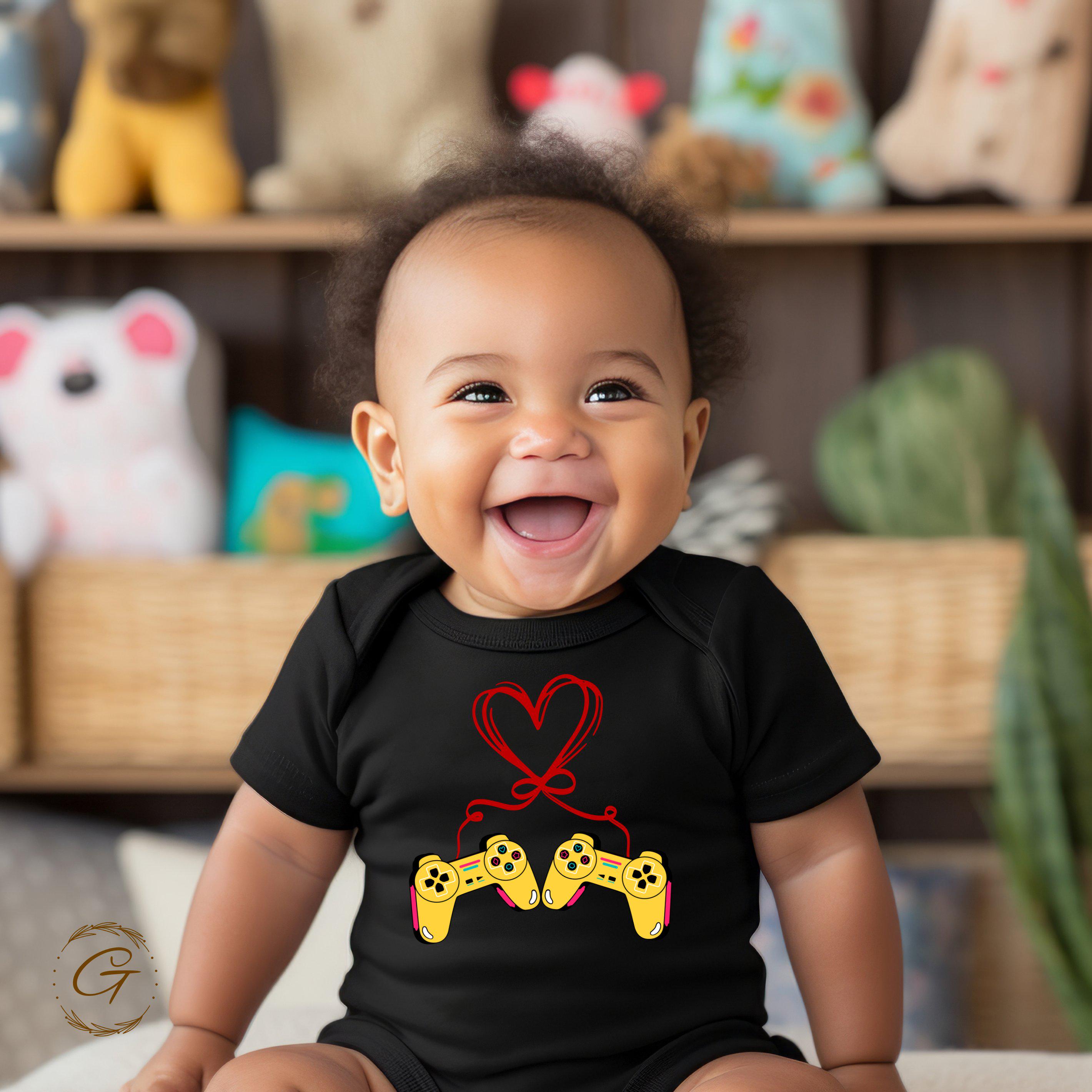 Gamer T-shirt, Video Game Controllers Heart Design Tee