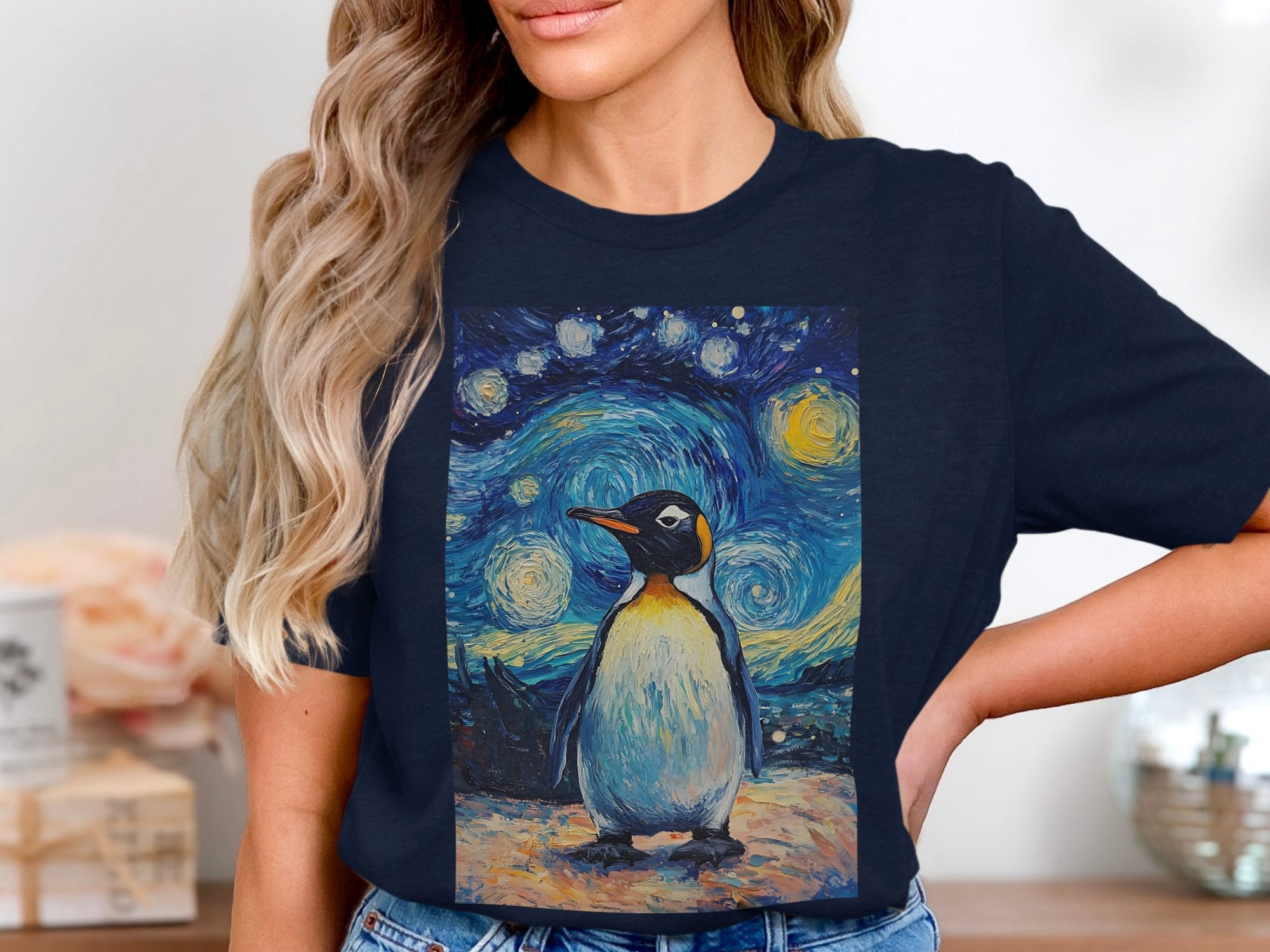 Penguin with Starry Night Artwork Shirt product type