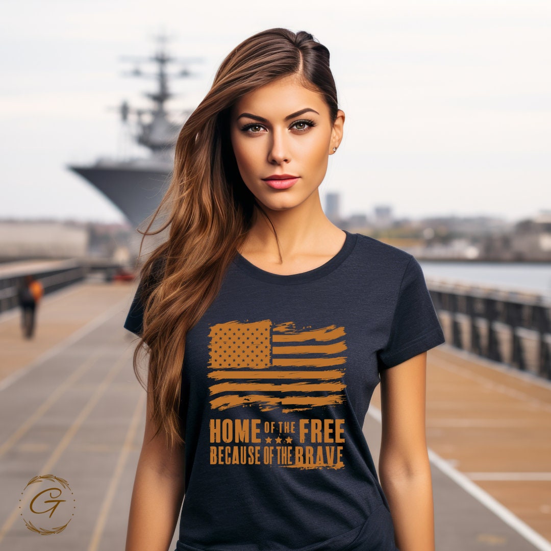 Vintage American Flag "Home of the Free" T-Shirt – Retro Patriotic Graphic Tee