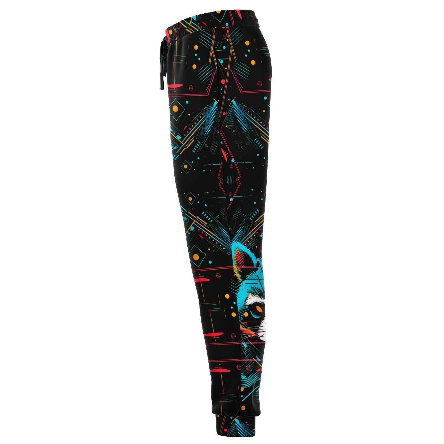 Cyberpunk Raccoon Joggers – Neon Techwear Sweatpants for Men & Women