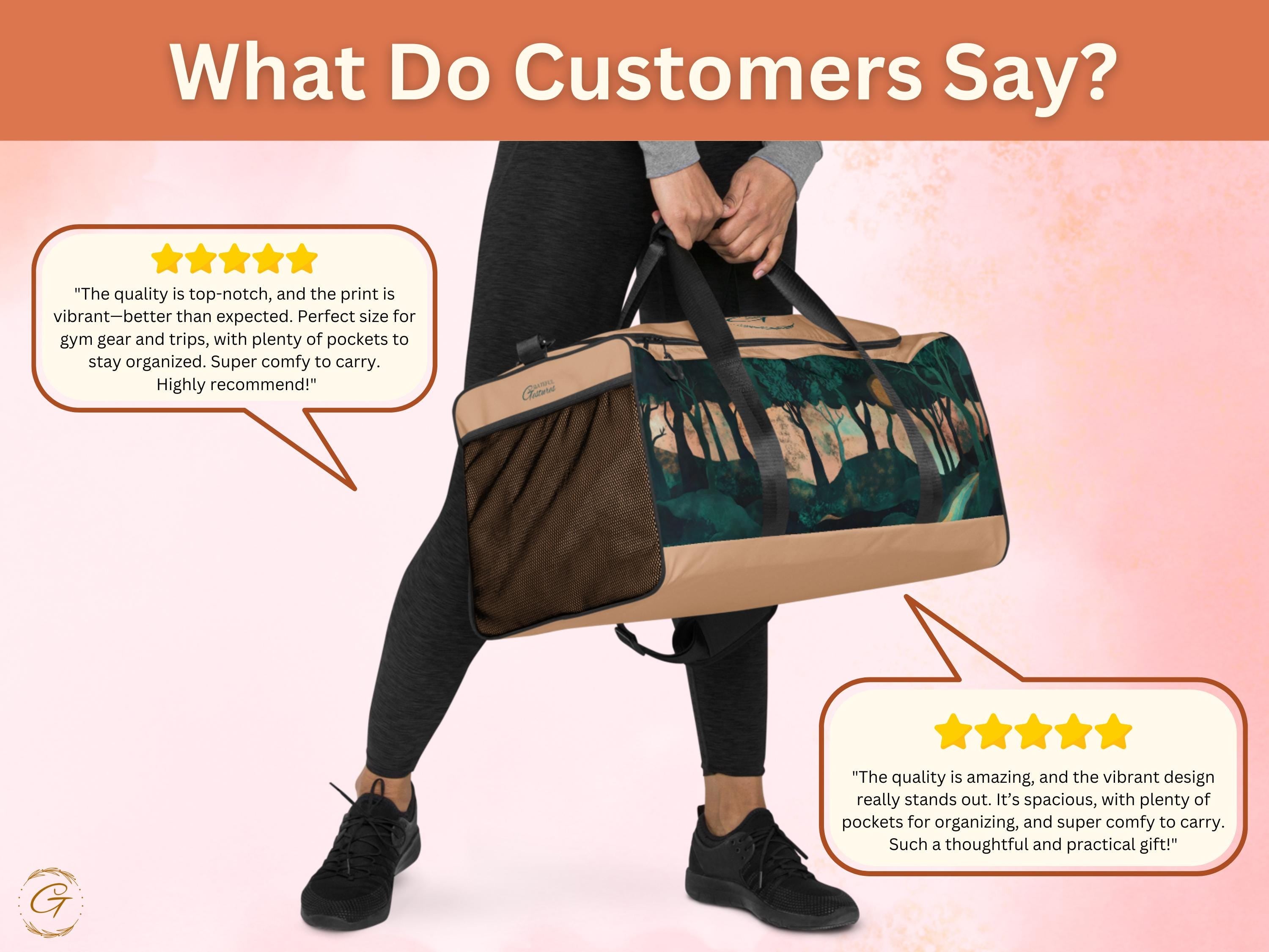 Forest Scene AOP Duffel Bags - Nature-Inspired Gym Bag, Stylish Weekender, Durable Travel Bags for Outdoor Lovers, Perfect for Men and Women