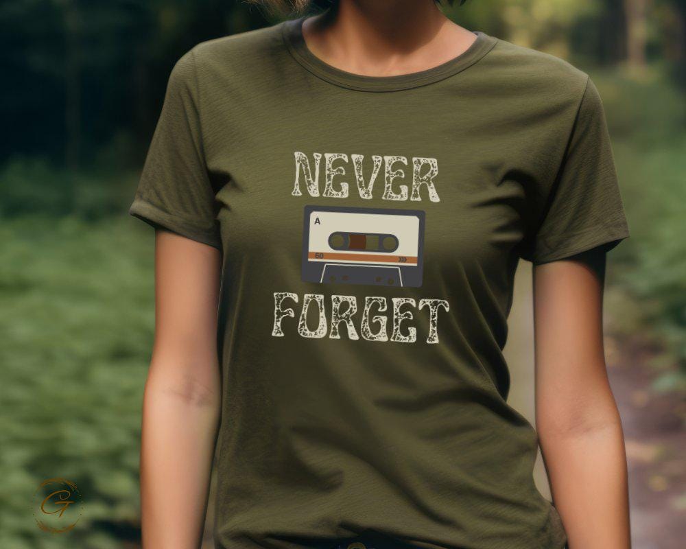 Retro Cassette Tape Graphic Tee Never Forget Tee