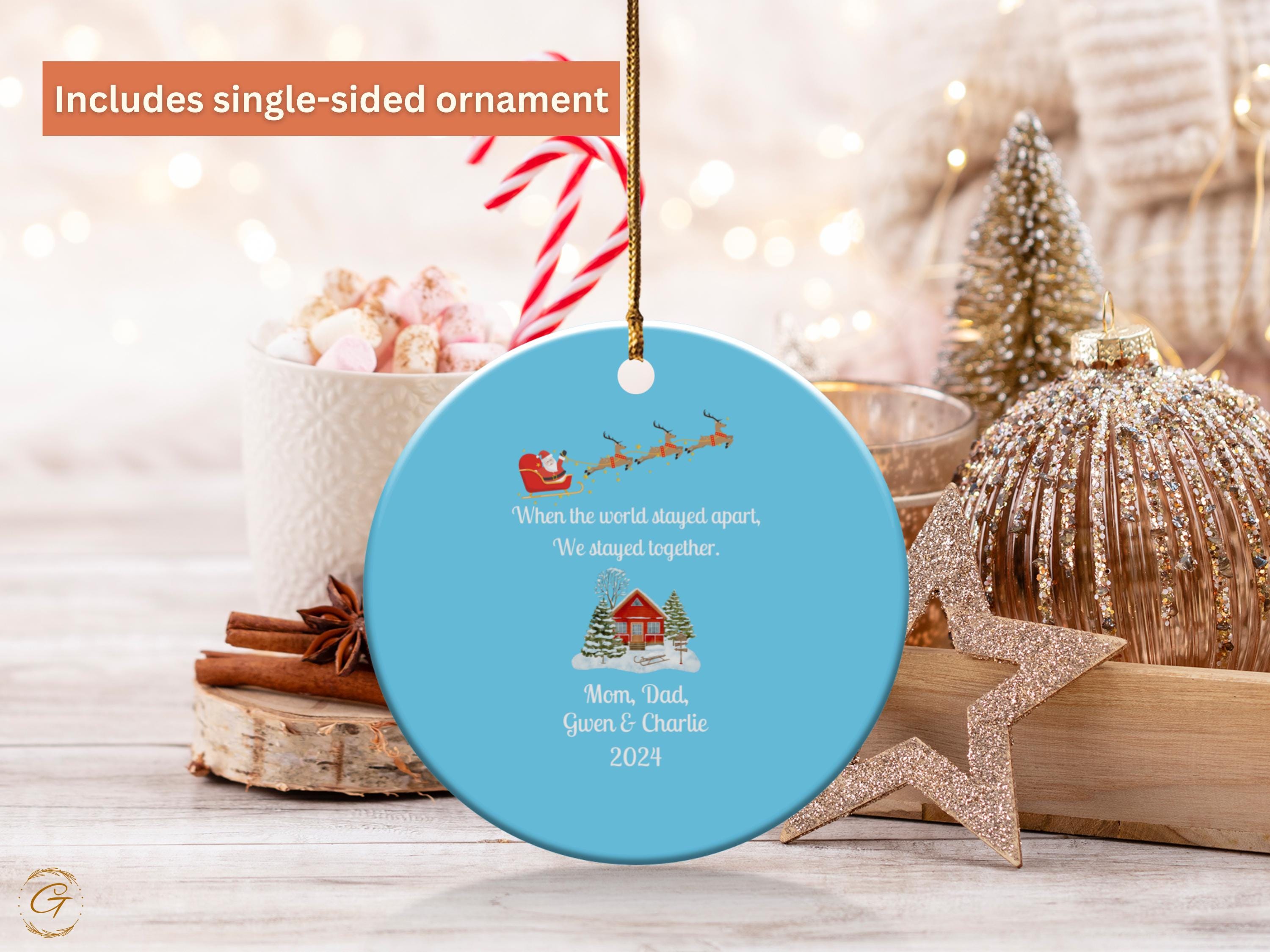 Personalized Family Christmas Ornament 2024, Santa Sleigh Holiday Decoration, Customizable Keepsake with Fam Names, Unique Gift for Holidays