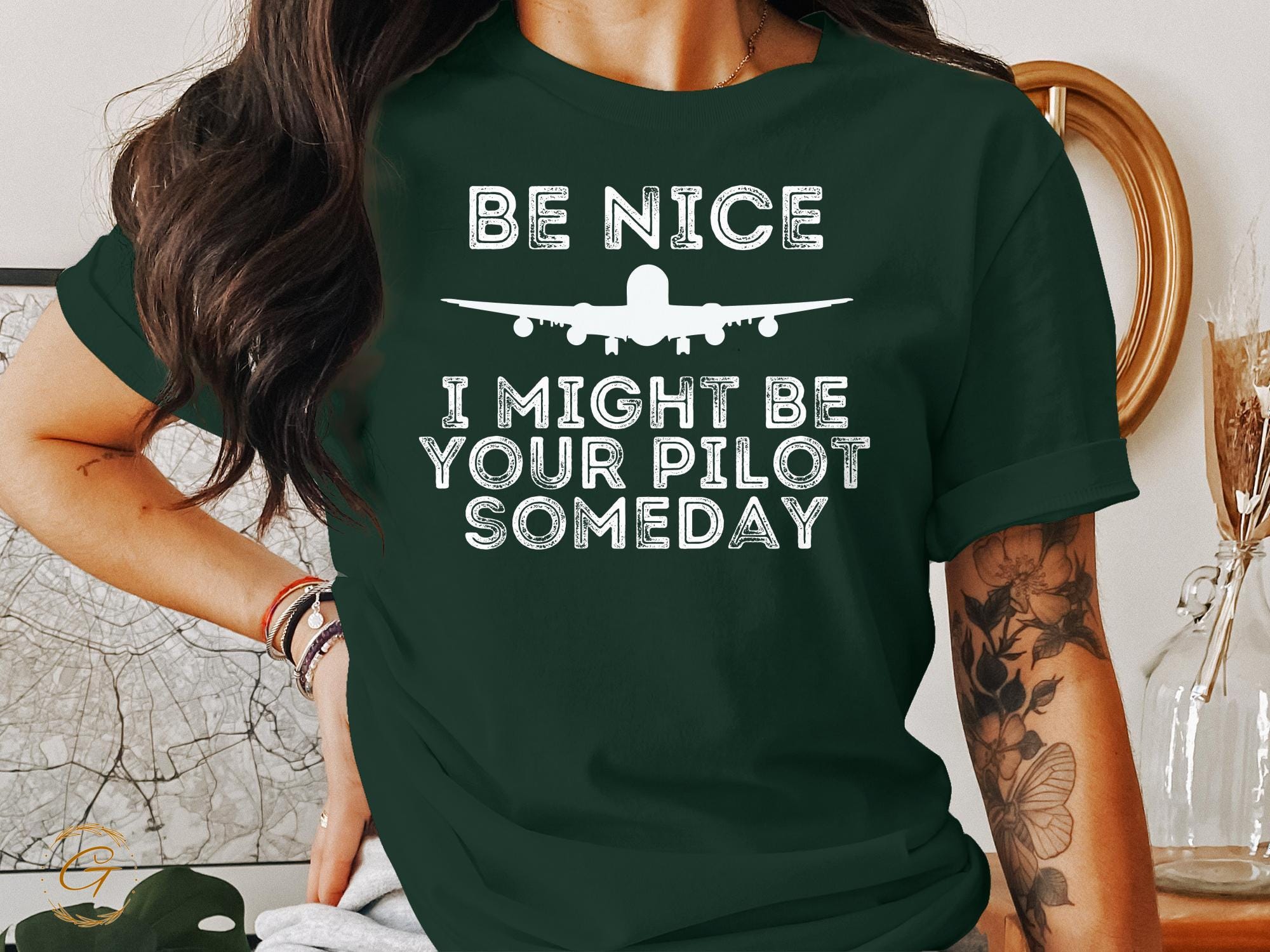 Profession T-Shirt, Be Nice I Might Be Your Pilot Someday T-Shirt Funny Aviator Tee