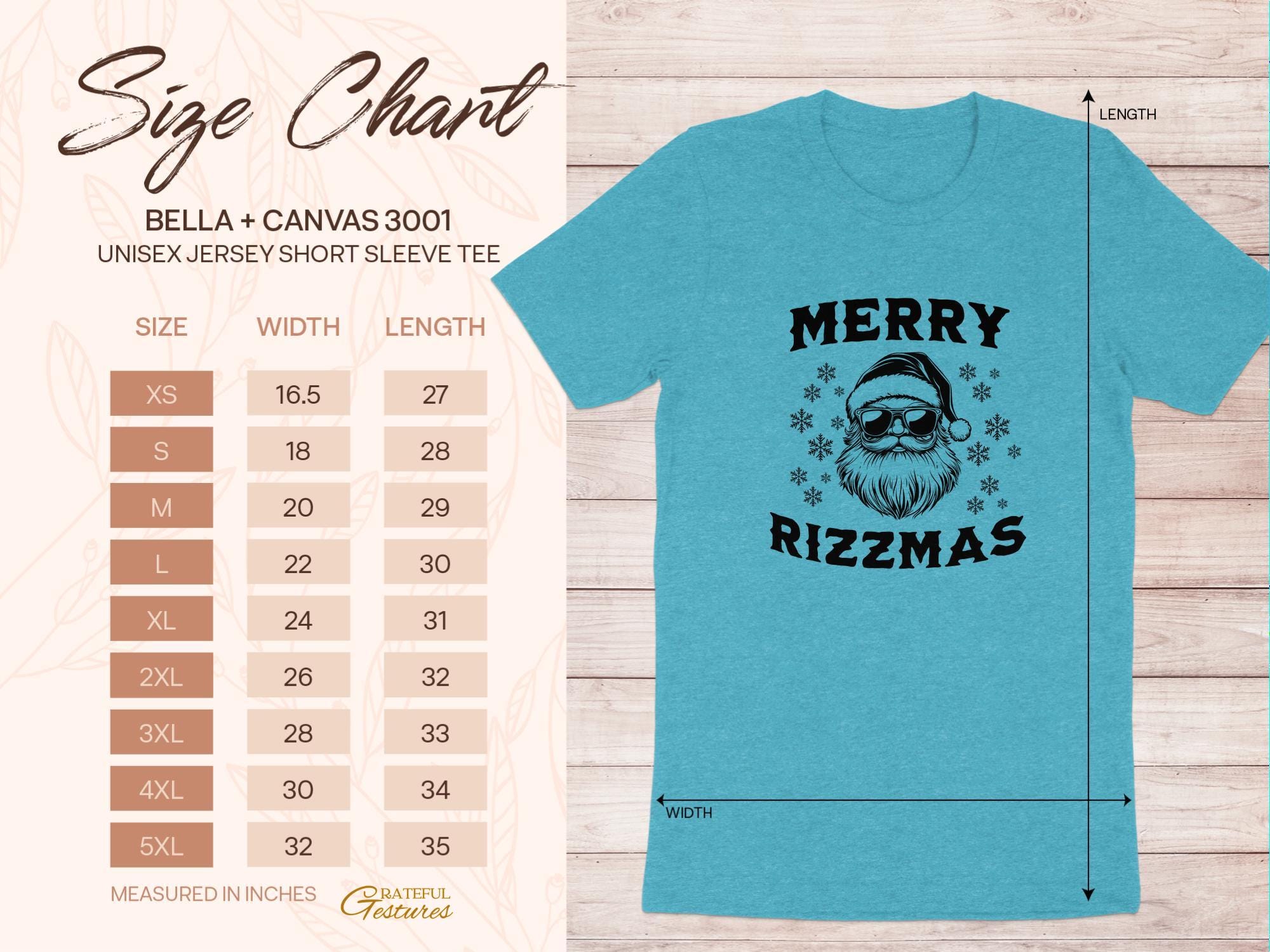 Christmas T-Shirt, Merry Rizzmas Santa Beard Christmas Tee