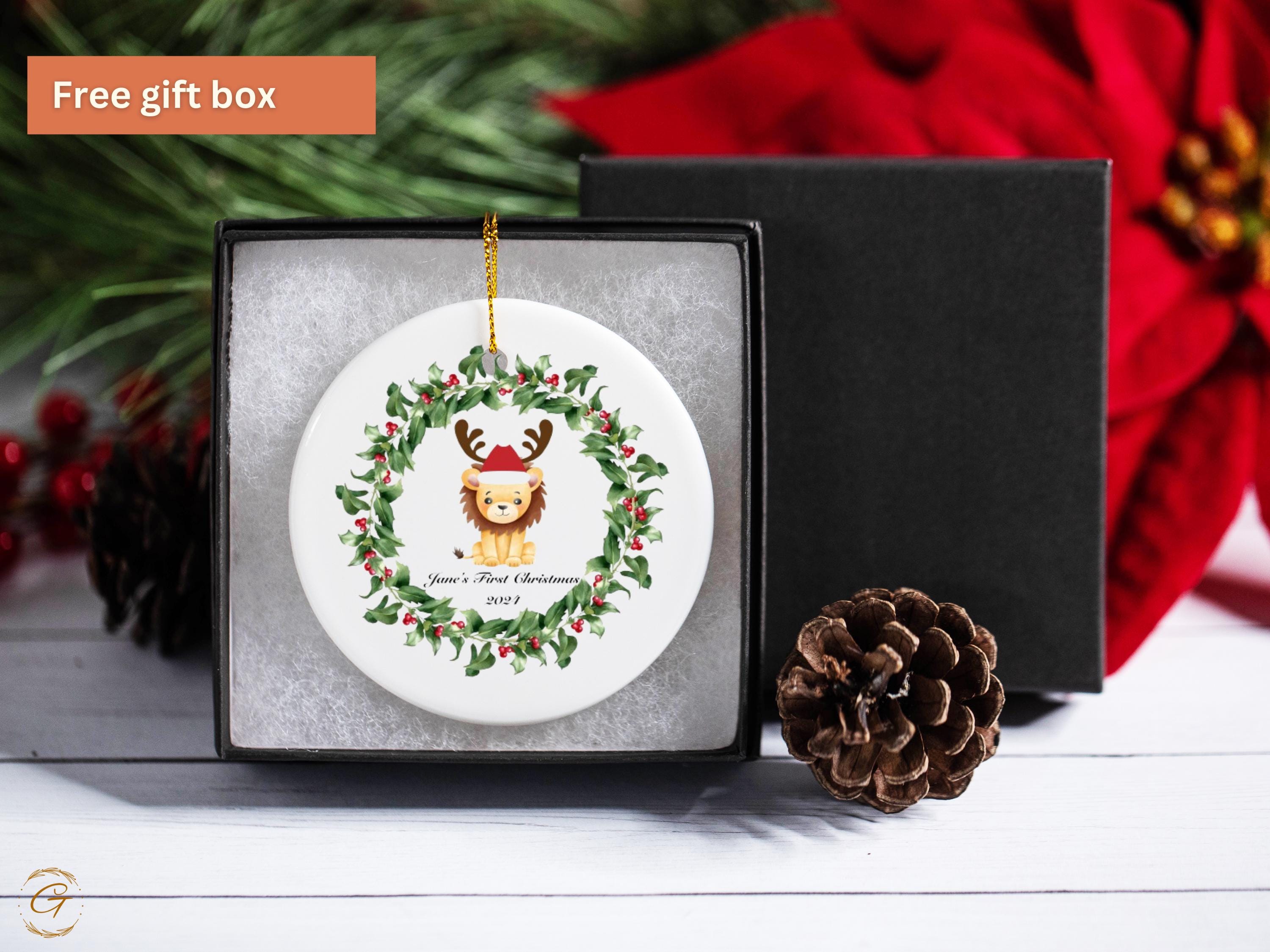 Personalized Baby's First Christmas Lion Ornament 2024 Ornament