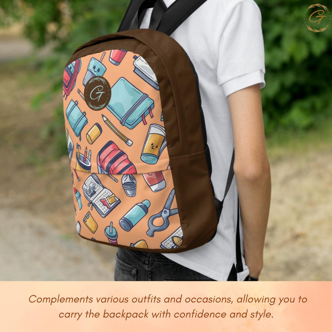 School Supplies Print Backpack